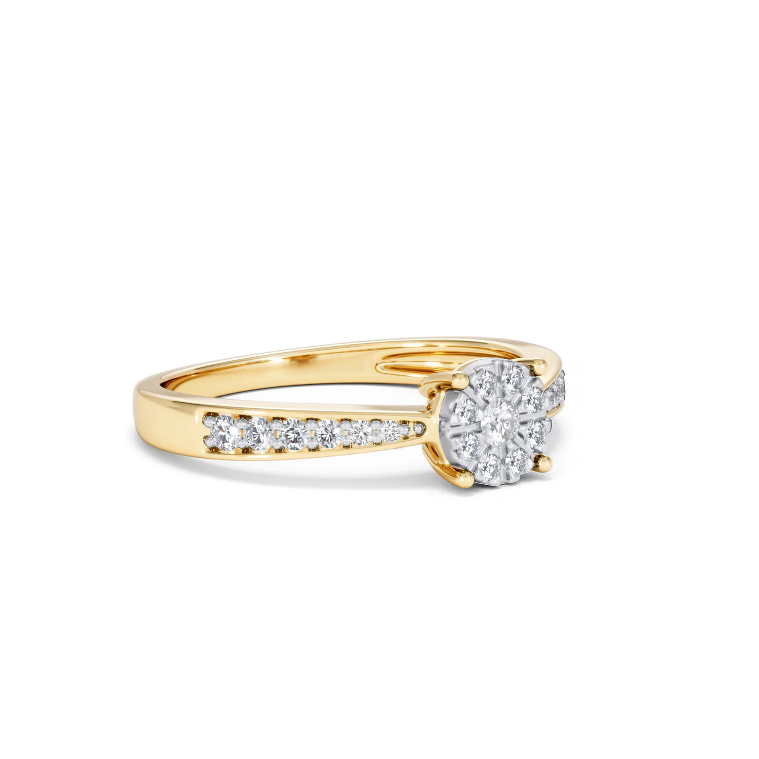 Masami Lab Diamond Engagement Ring 0.20ct Pave Set in 18K Gold Vermeil - Image 18