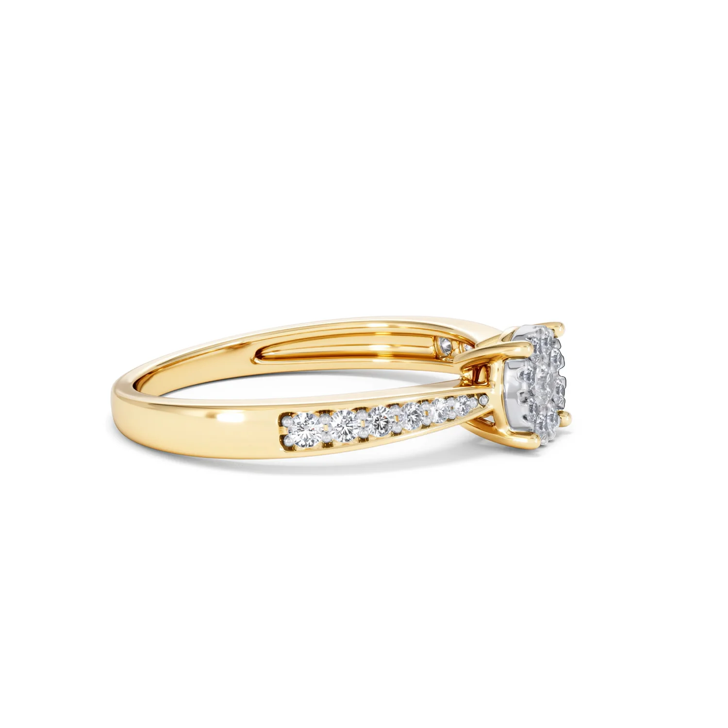 Masami Lab Diamond Engagement Ring 0.20ct Pave Set in 18K Gold Vermeil - Image 25