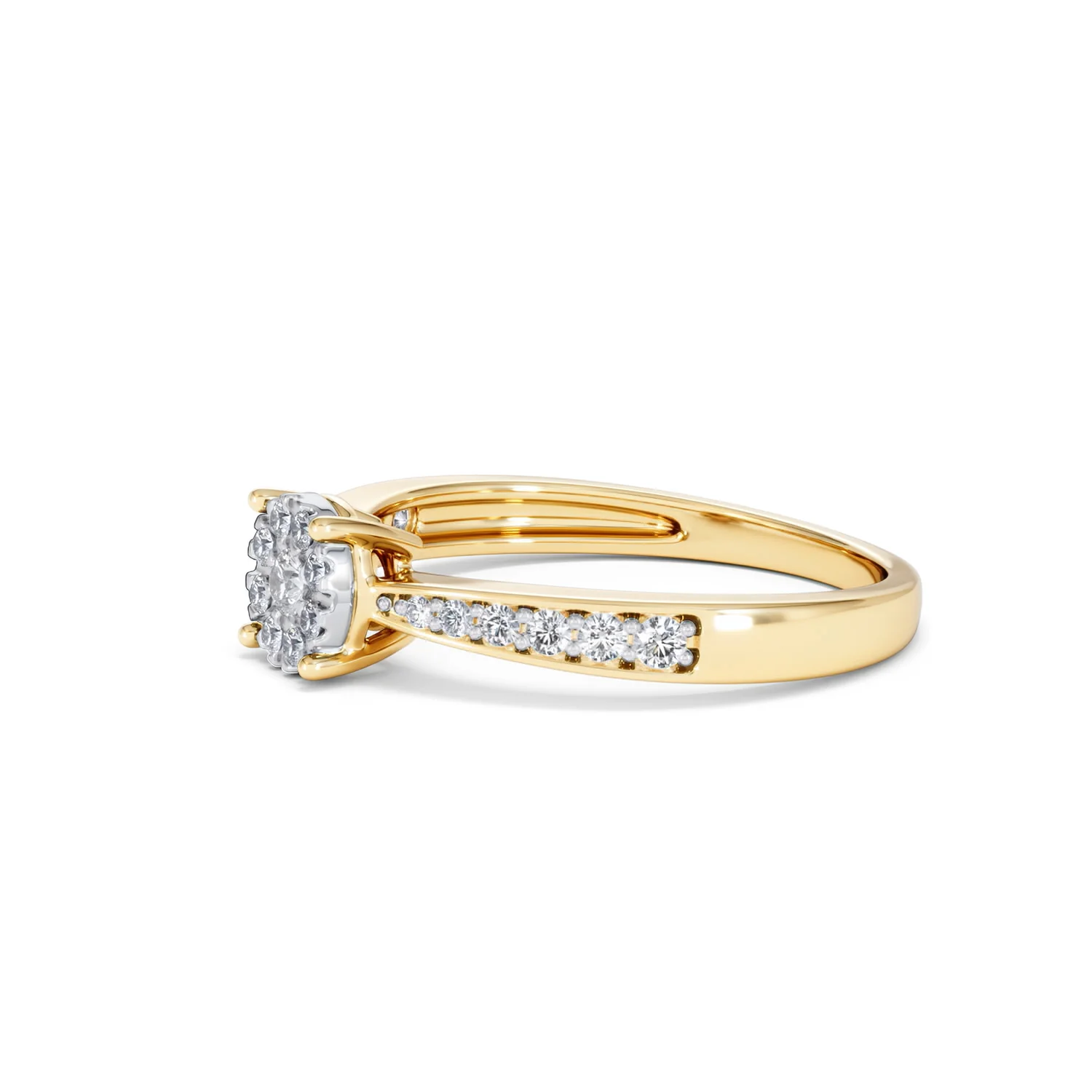 Masami Lab Diamond Engagement Ring 0.20ct Pave Set in 18K Gold Vermeil - Image 76