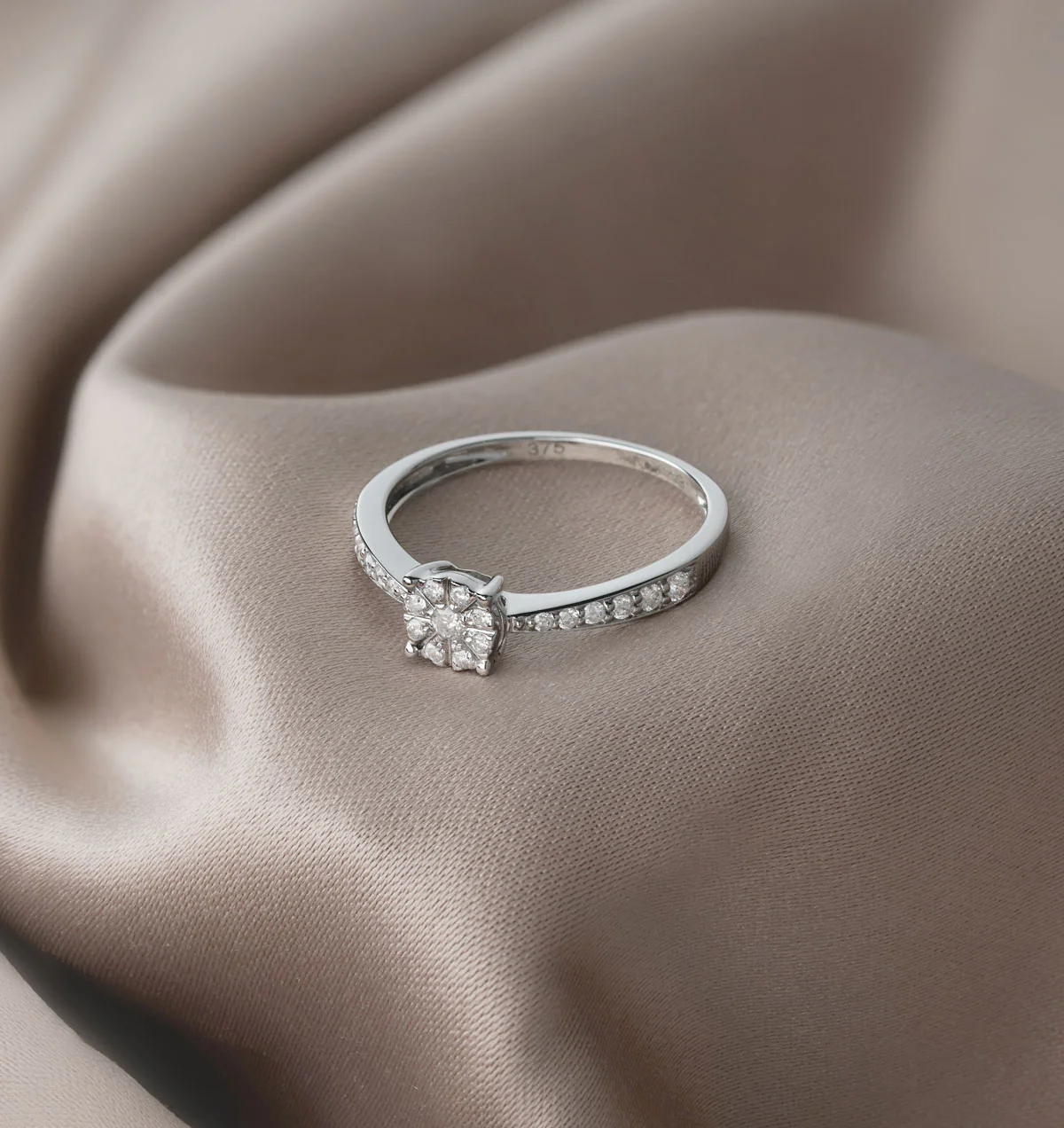 Masami Lab Diamond Engagement Ring 0.20ct Pave Set in 925 Sterling Silver - Image 5