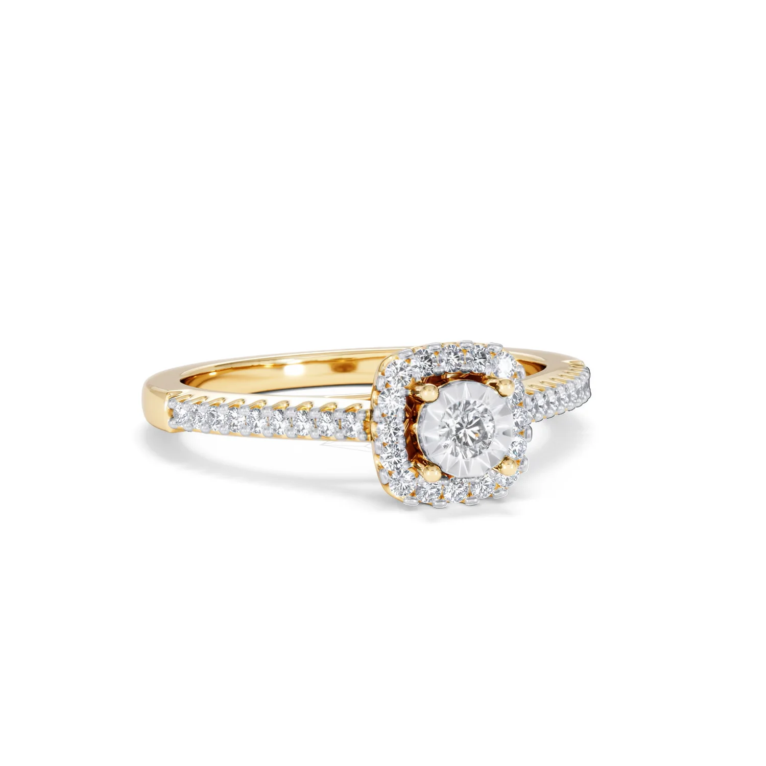 Masami Lab Diamond Halo Engagement Ring 0.25ct Pave Set in 18K Gold Vermeil - Image 14
