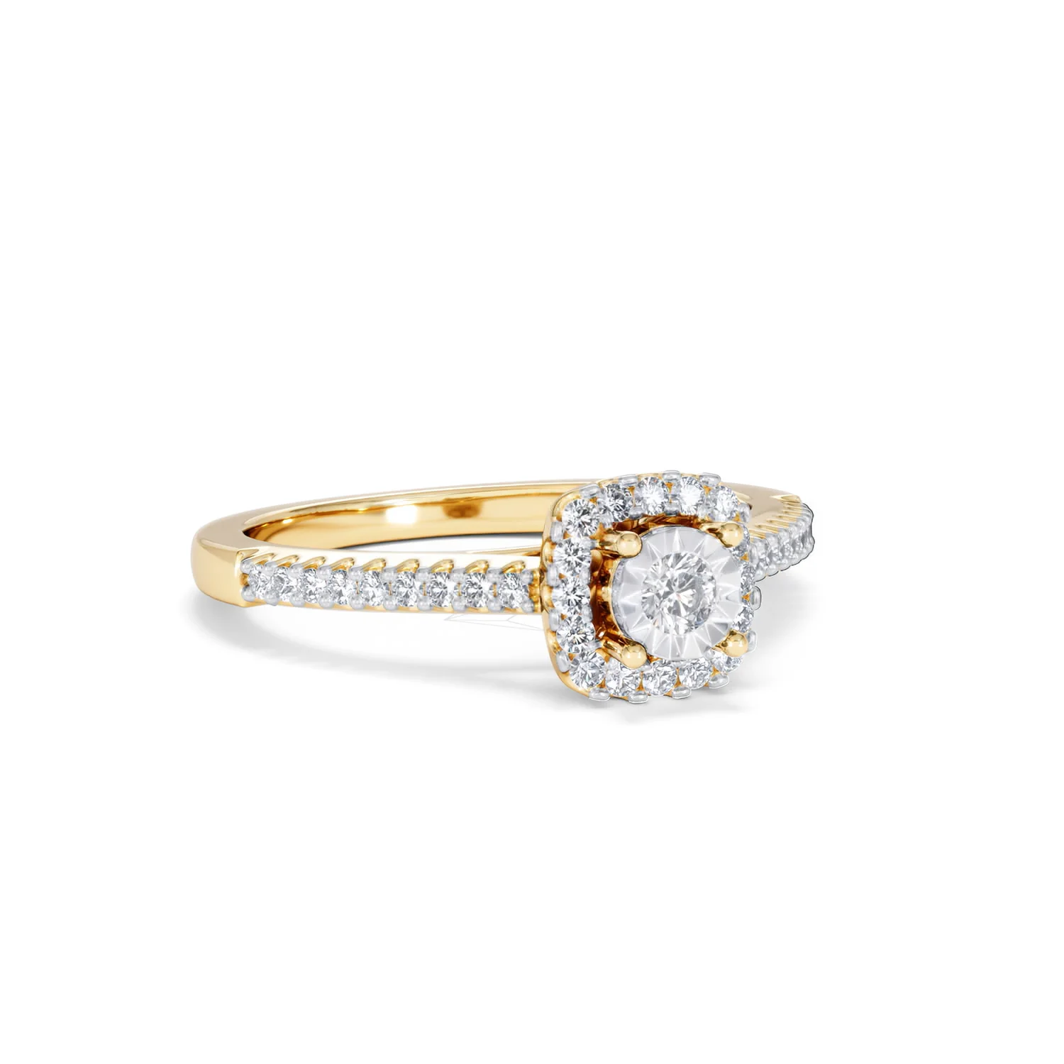 Masami Lab Diamond Halo Engagement Ring 0.25ct Pave Set in 18K Gold Vermeil - Image 15