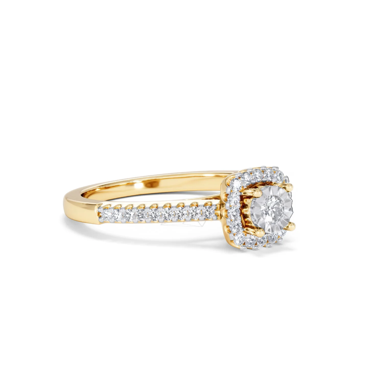 Masami Lab Diamond Halo Engagement Ring 0.25ct Pave Set in 18K Gold Vermeil - Image 18