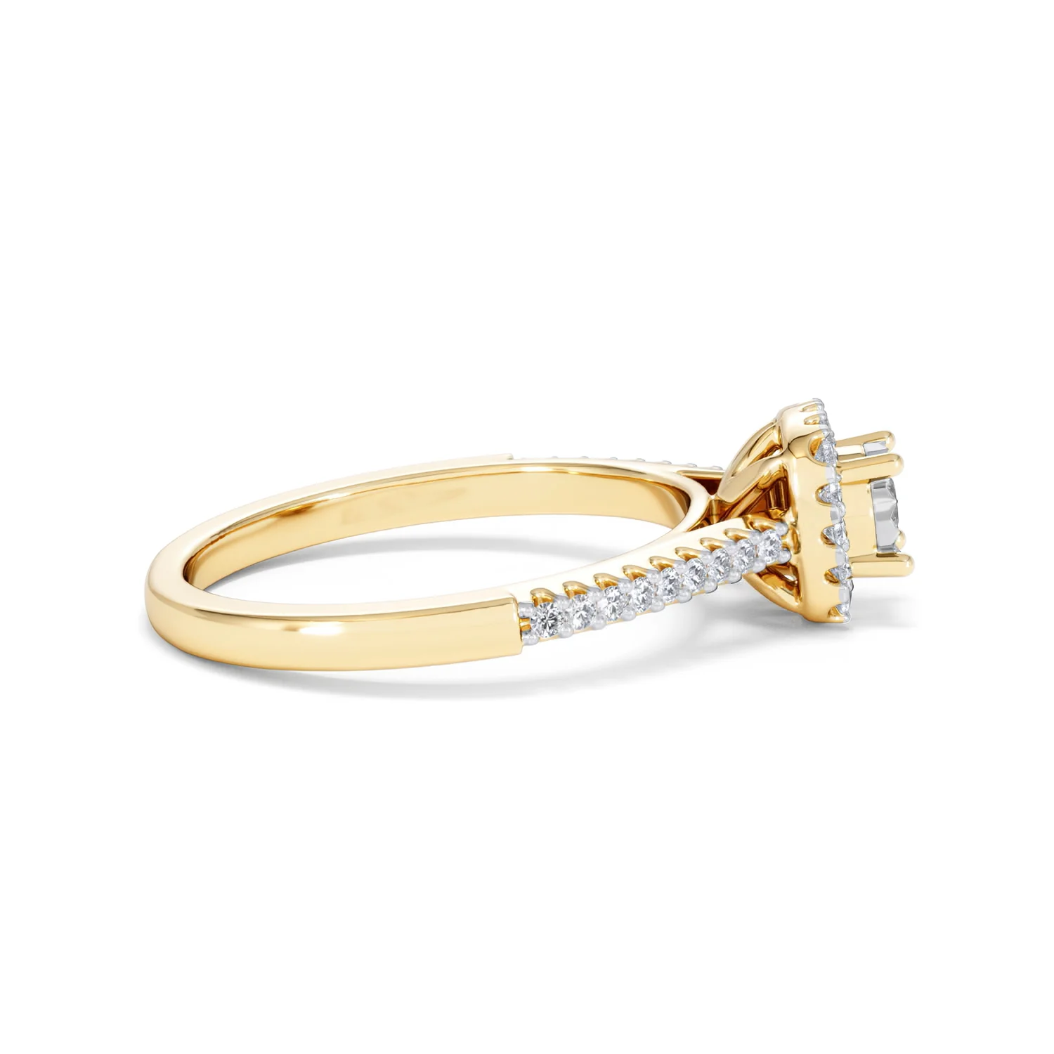 Masami Lab Diamond Halo Engagement Ring 0.25ct Pave Set in 18K Gold Vermeil - Image 30