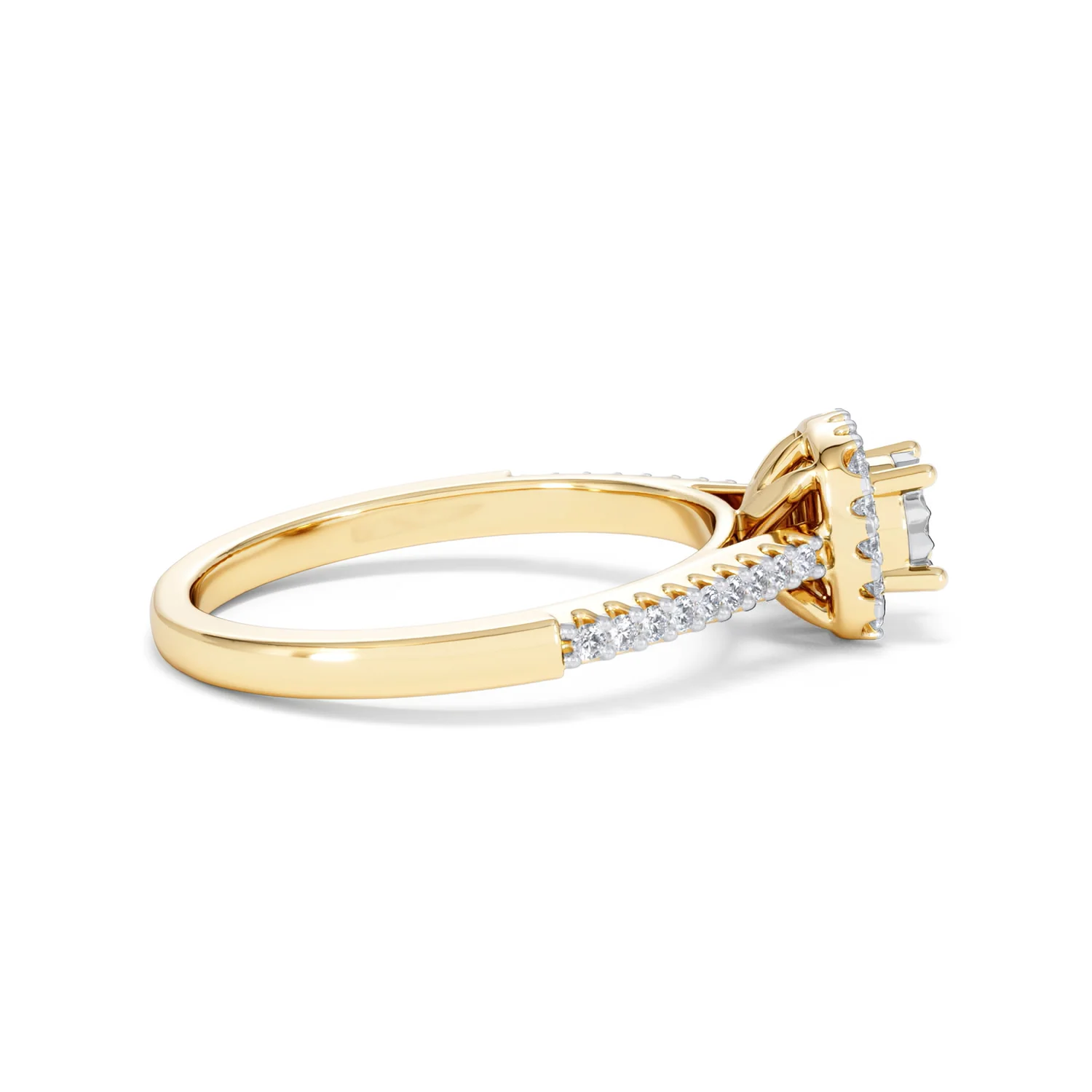 Masami Lab Diamond Halo Engagement Ring 0.25ct Pave Set in 18K Gold Vermeil - Image 31