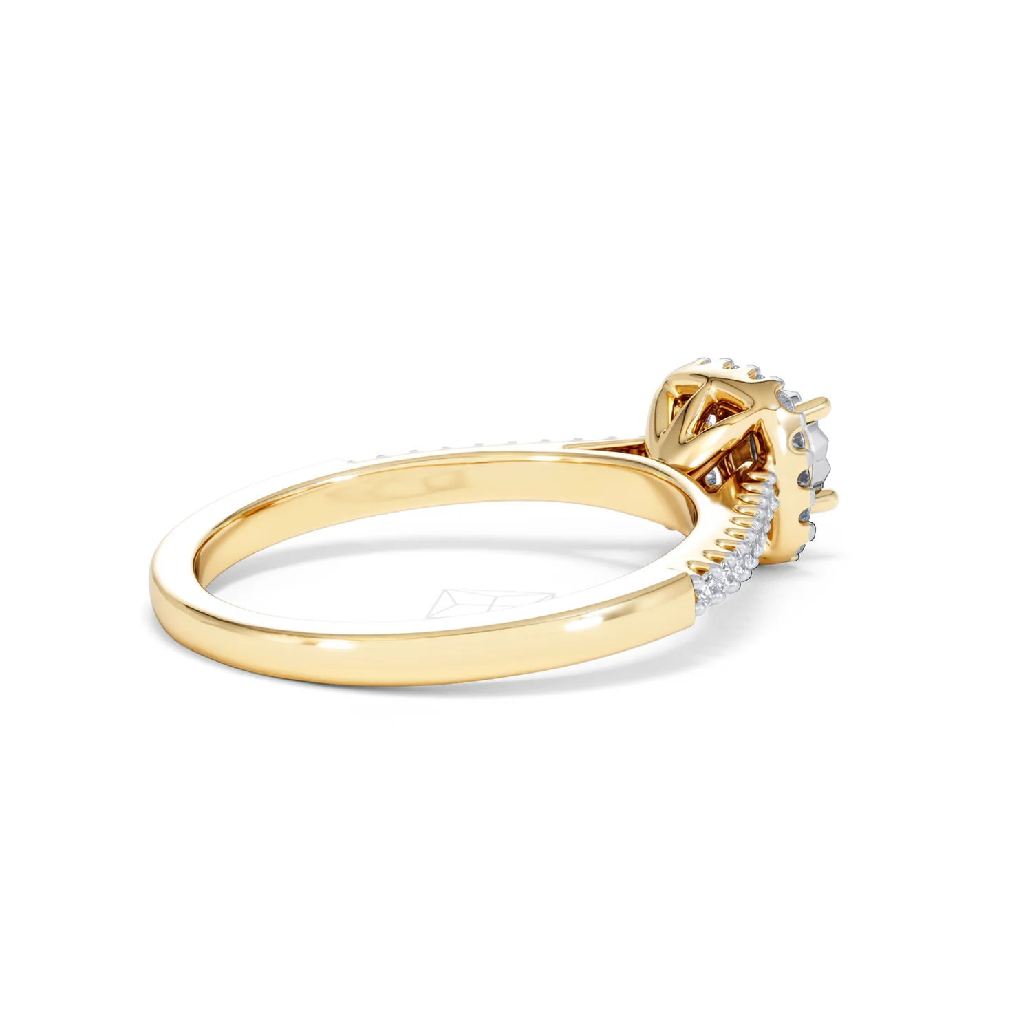 Masami Lab Diamond Halo Engagement Ring 0.25ct Pave Set in 18K Gold Vermeil - Image 38
