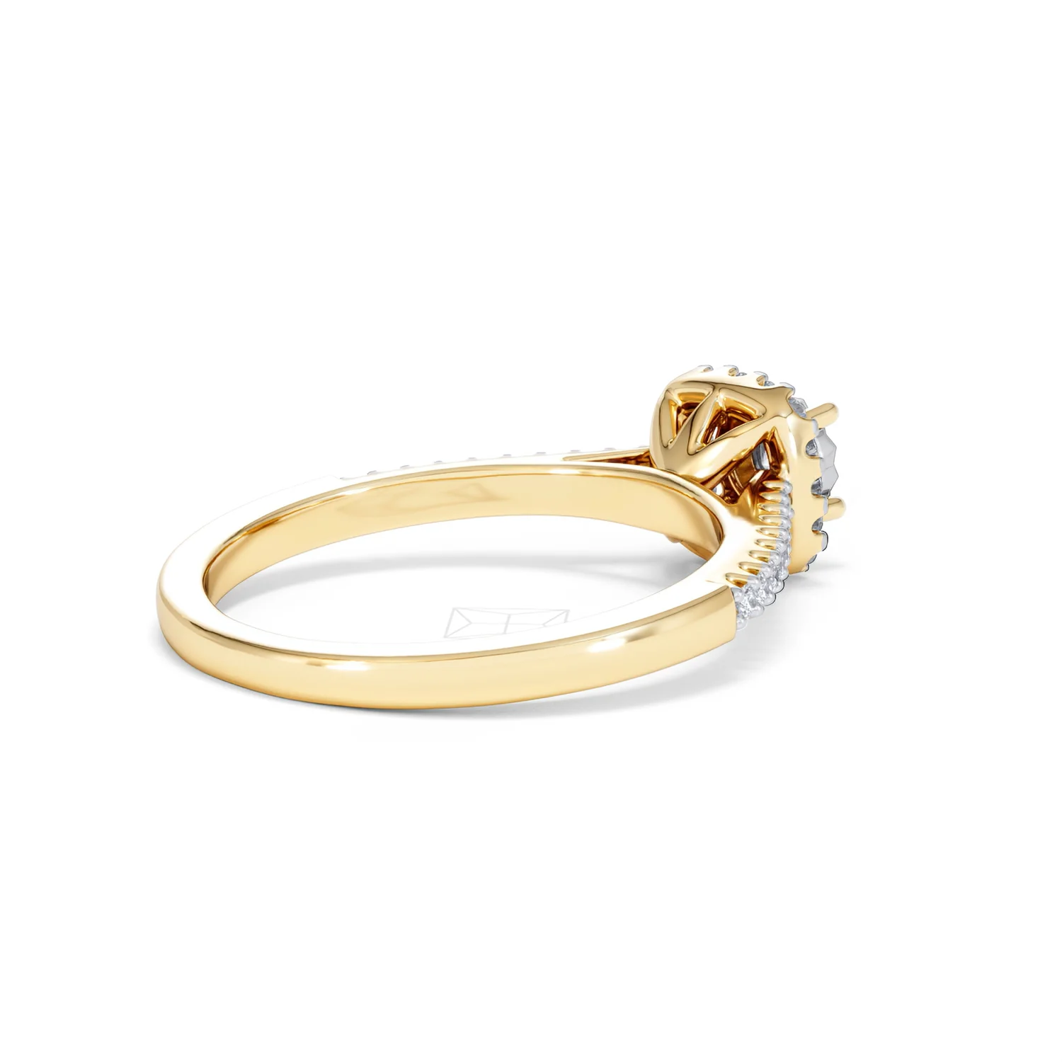 Masami Lab Diamond Halo Engagement Ring 0.25ct Pave Set in 18K Gold Vermeil - Image 39