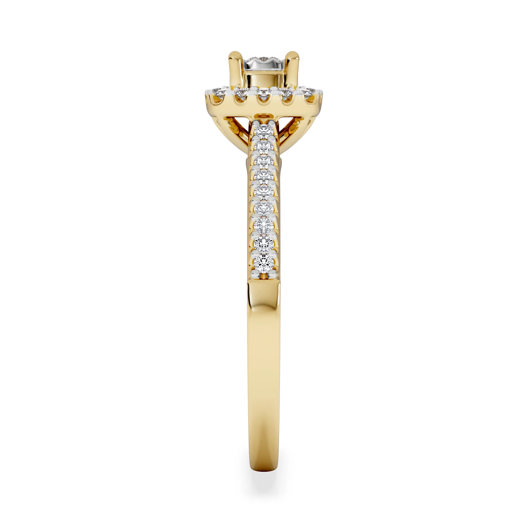 Masami Lab Diamond Halo Engagement Ring 0.25ct Pave Set in 18K Gold Vermeil - Image 5