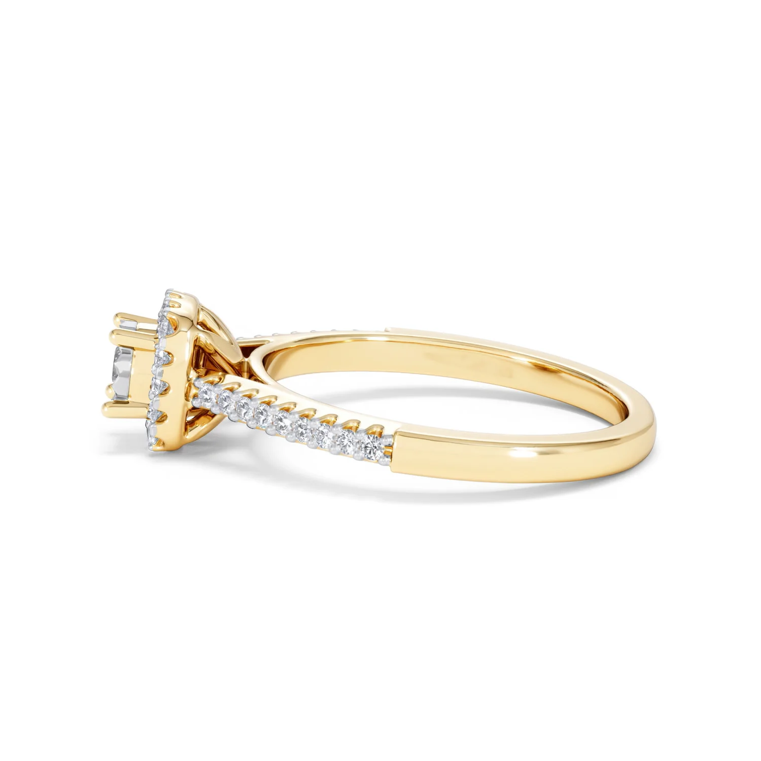 Masami Lab Diamond Halo Engagement Ring 0.25ct Pave Set in 18K Gold Vermeil - Image 70