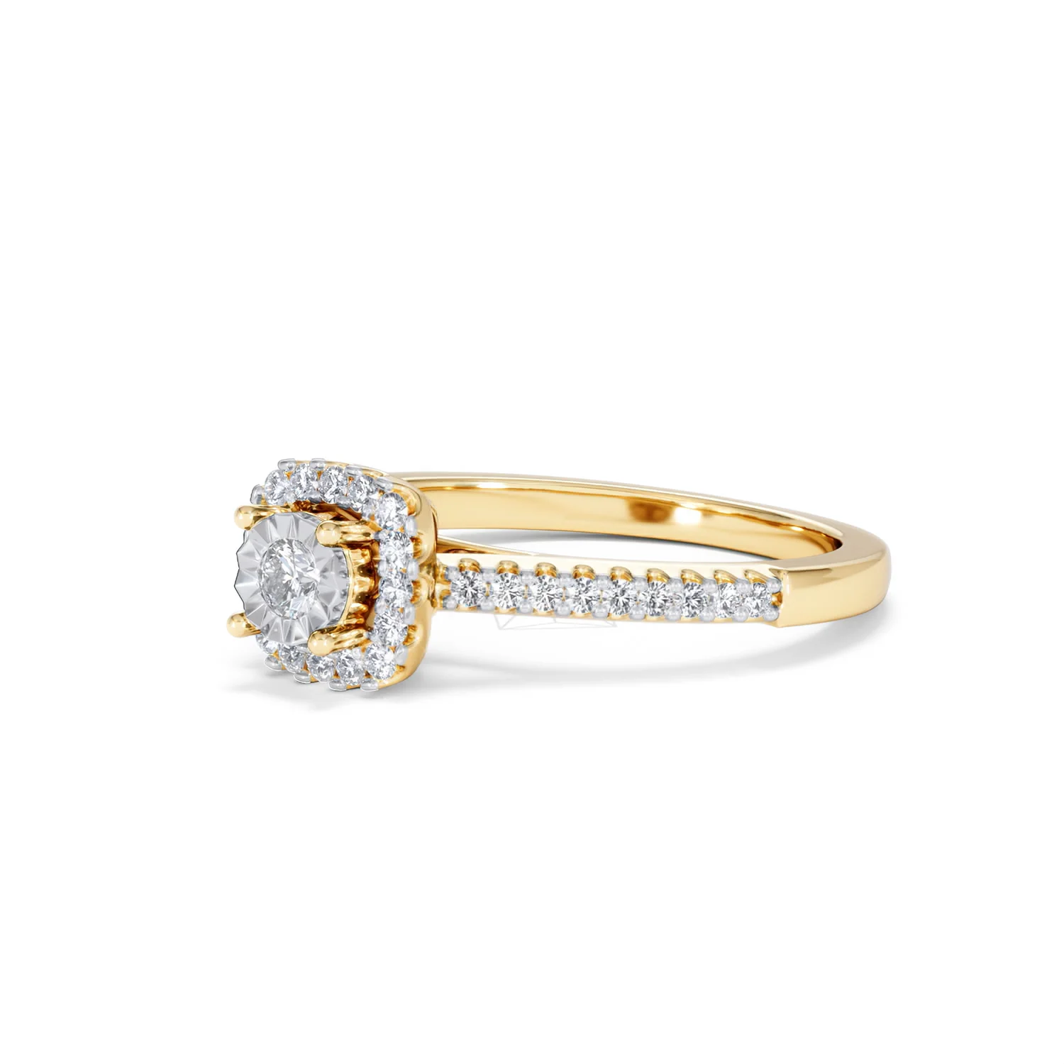 Masami Lab Diamond Halo Engagement Ring 0.25ct Pave Set in 18K Gold Vermeil - Image 81