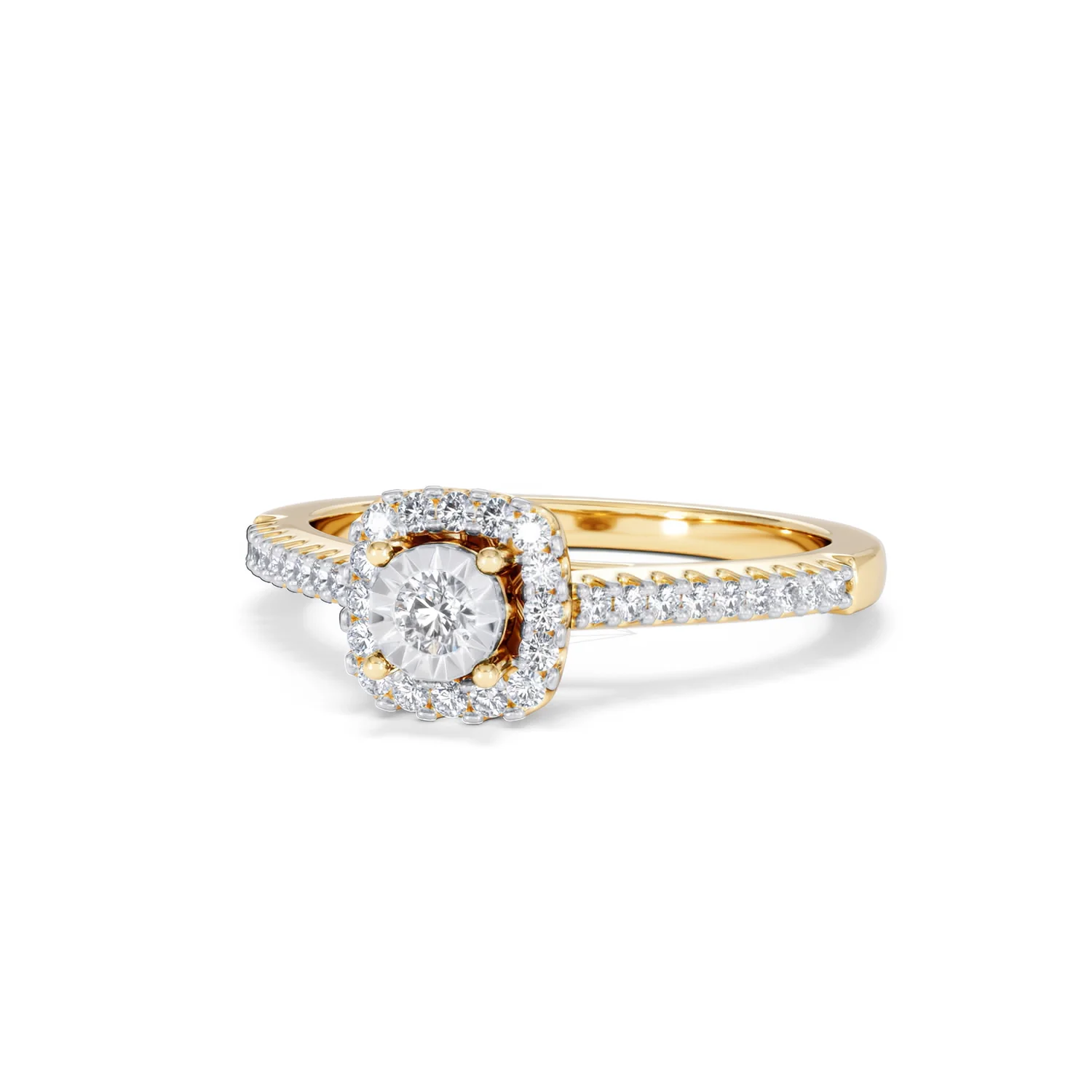 Masami Lab Diamond Halo Engagement Ring 0.25ct Pave Set in 18K Gold Vermeil - Image 86