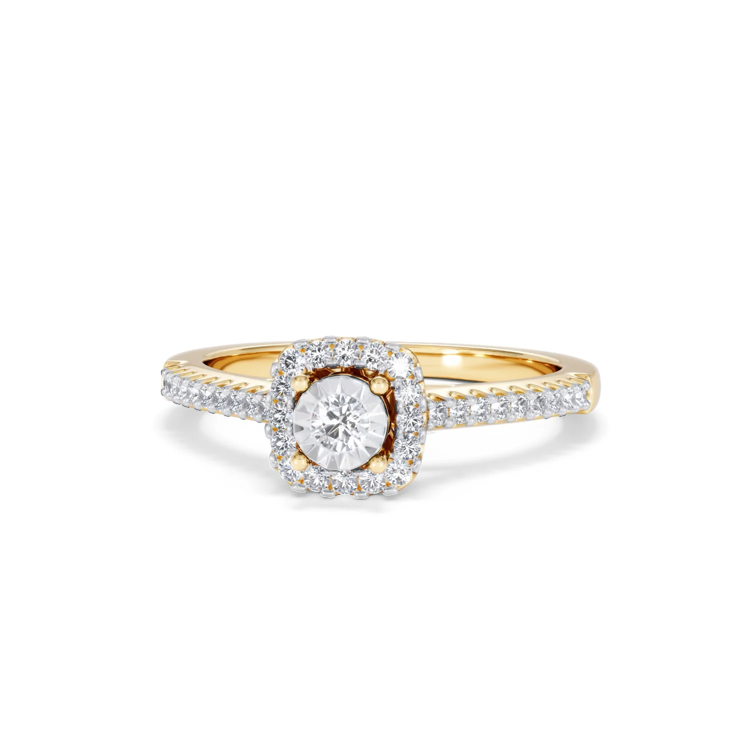 Masami Lab Diamond Halo Engagement Ring 0.25ct Pave Set in 18K Gold Vermeil - Image 88