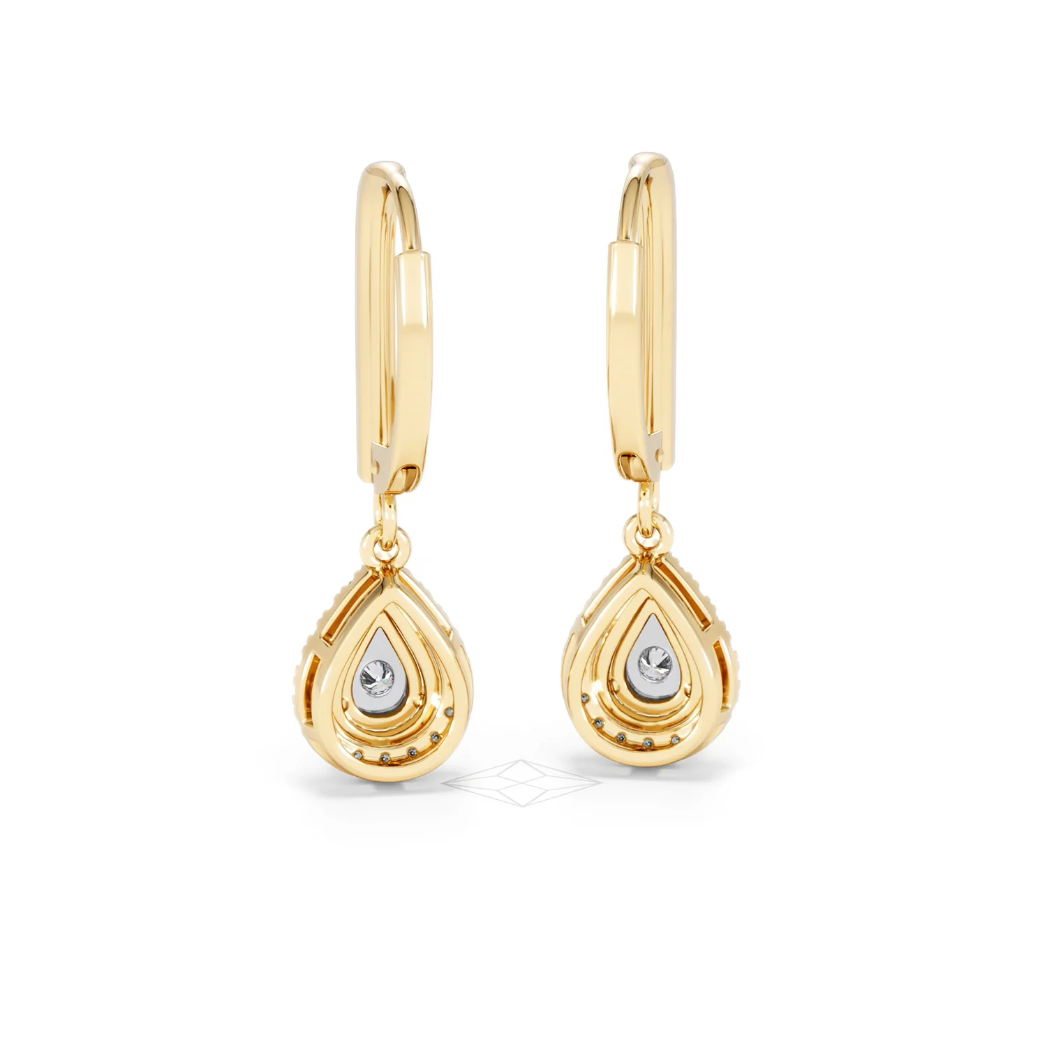 Masami Lab Diamond Pear Halo Earrings 0.20ct Pave Set in 18K Gold Vermeil - Image 51