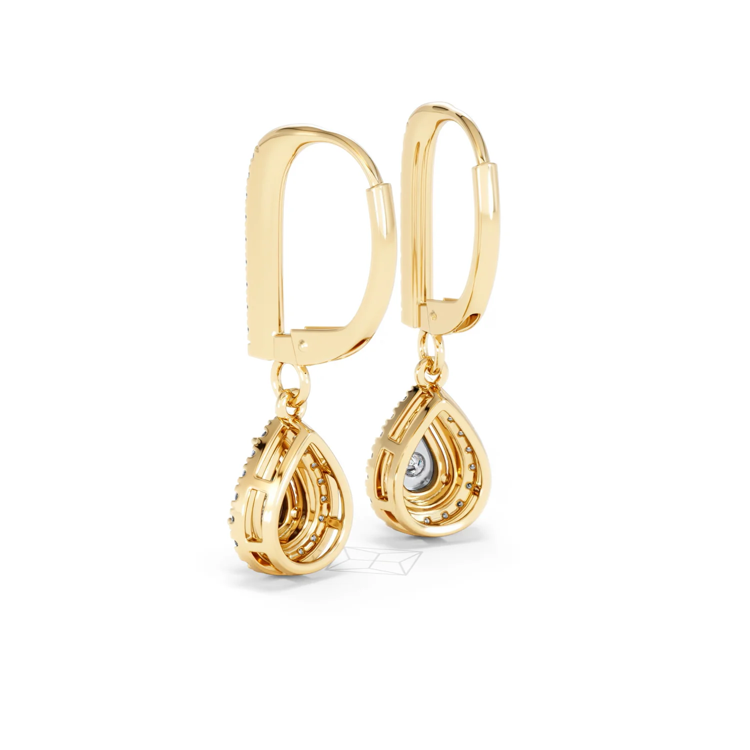 Masami Lab Diamond Pear Halo Earrings 0.20ct Pave Set in 18K Gold Vermeil - Image 58