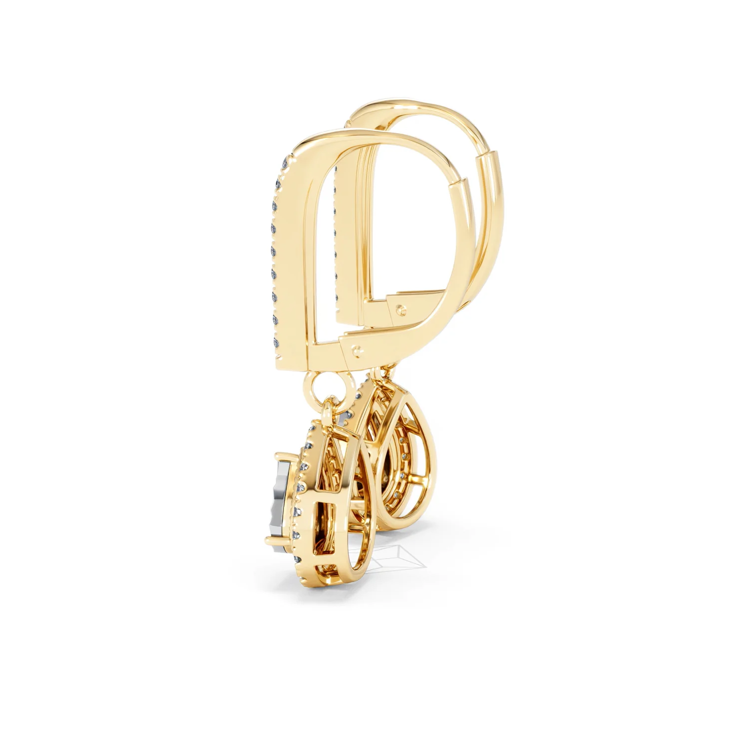 Masami Lab Diamond Pear Halo Earrings 0.20ct Pave Set in 18K Gold Vermeil - Image 65