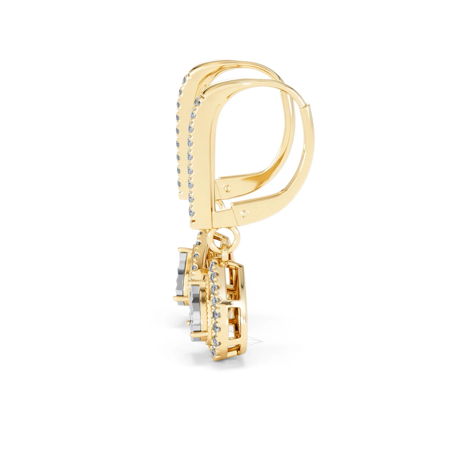 Masami Lab Diamond Pear Halo Earrings 0.20ct Pave Set in 18K Gold Vermeil - Image 70