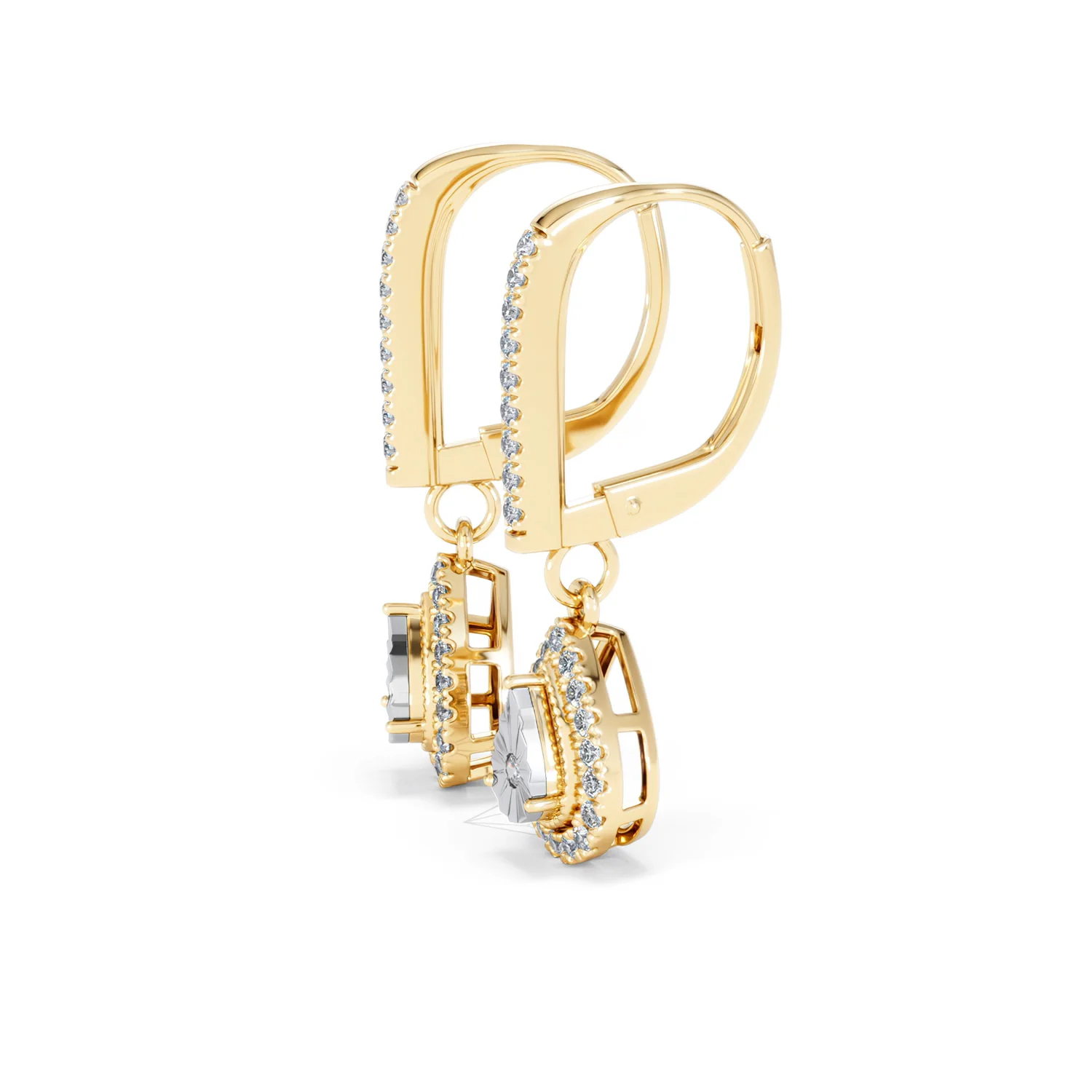 Masami Lab Diamond Pear Halo Earrings 0.20ct Pave Set in 18K Gold Vermeil - Image 74