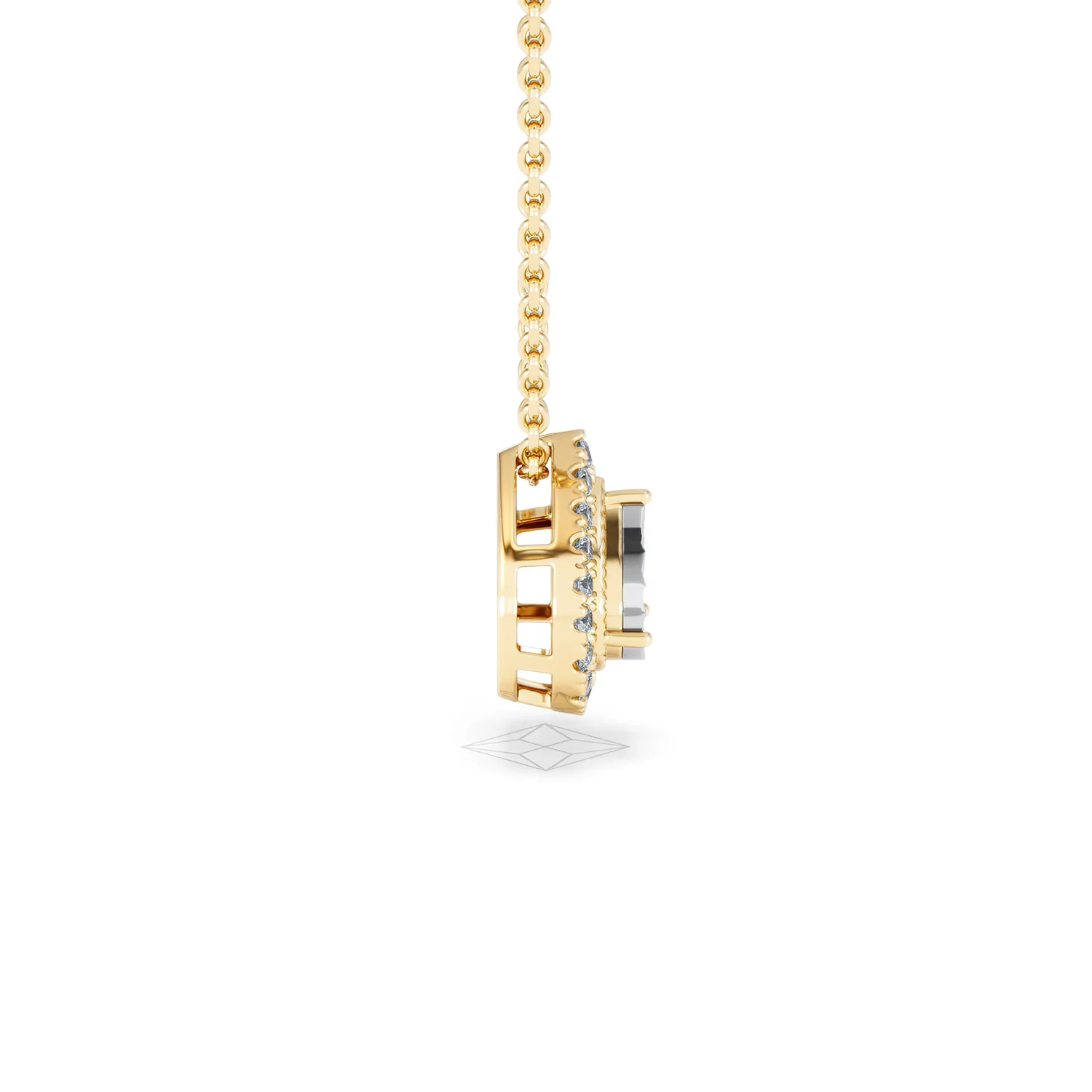 Masami Lab Diamond Pear Halo Necklace 0.10ct Pave Set in 18K Gold Vermeil - Image 29