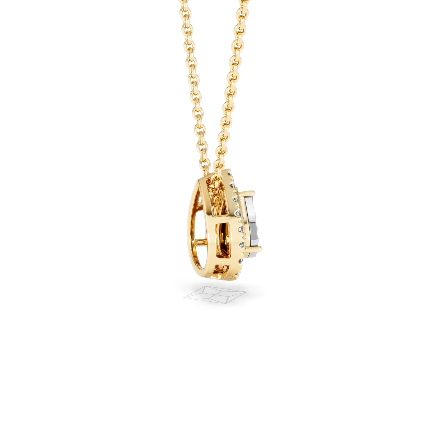 Masami Lab Diamond Pear Halo Necklace 0.10ct Pave Set in 18K Gold Vermeil - Image 33