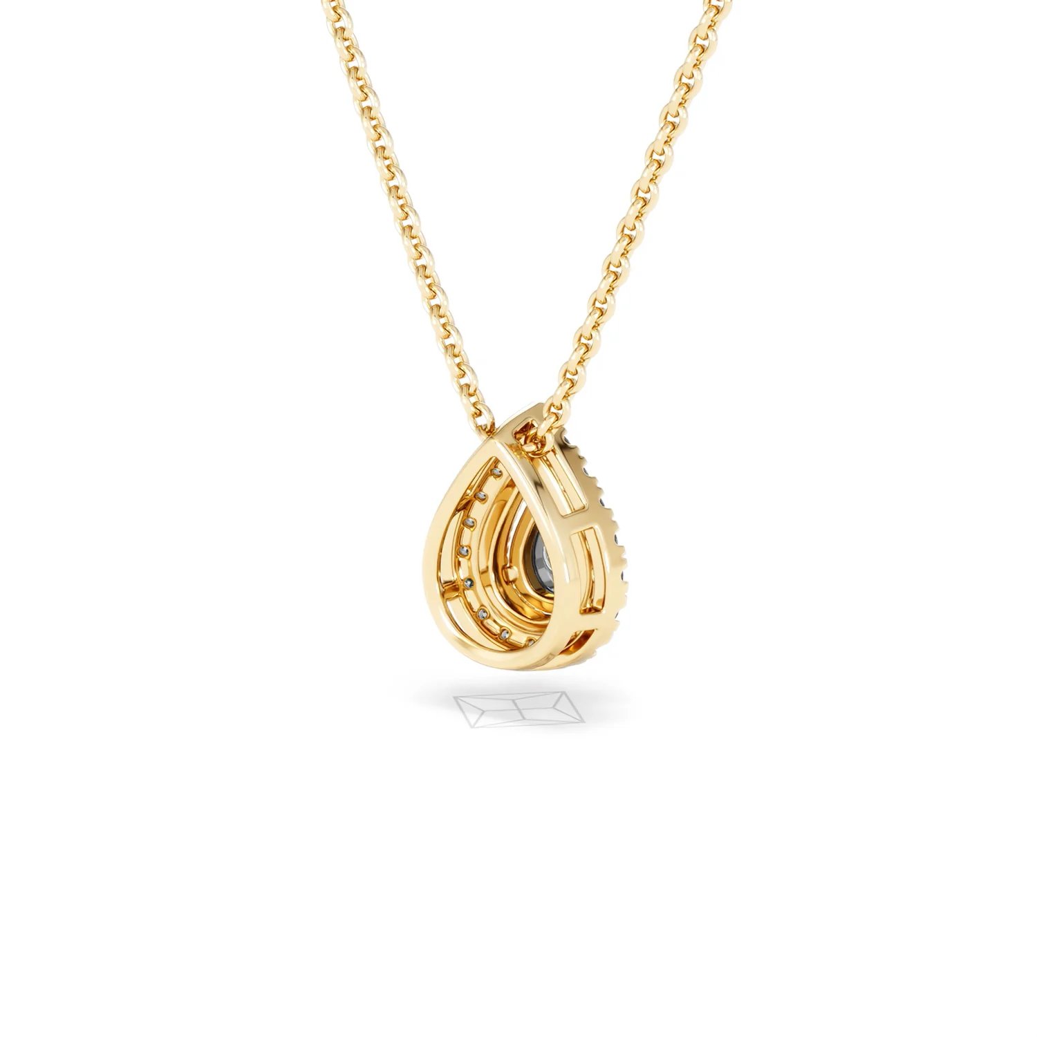 Masami Lab Diamond Pear Halo Necklace 0.10ct Pave Set in 18K Gold Vermeil - Image 41