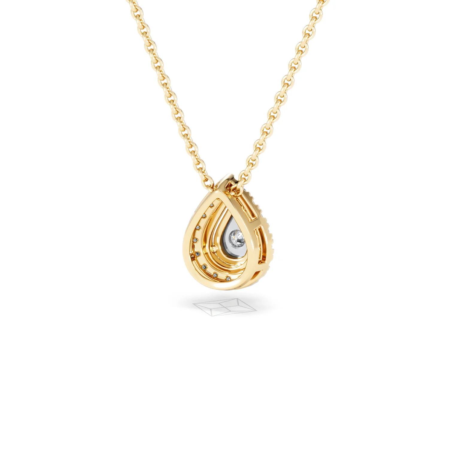 Masami Lab Diamond Pear Halo Necklace 0.10ct Pave Set in 18K Gold Vermeil - Image 44