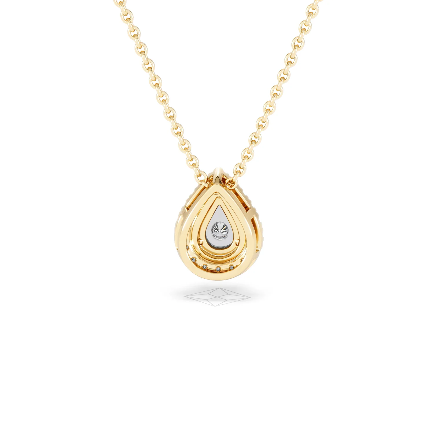 Masami Lab Diamond Pear Halo Necklace 0.10ct Pave Set in 18K Gold Vermeil - Image 48