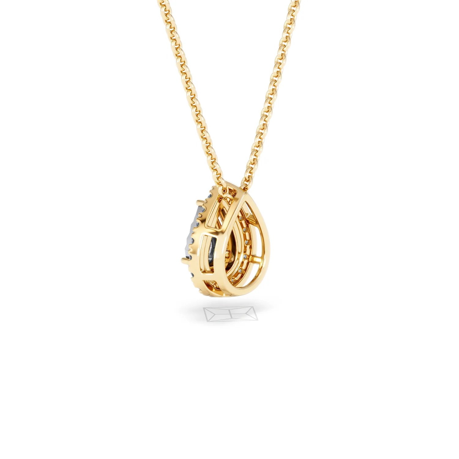 Masami Lab Diamond Pear Halo Necklace 0.10ct Pave Set in 18K Gold Vermeil - Image 60