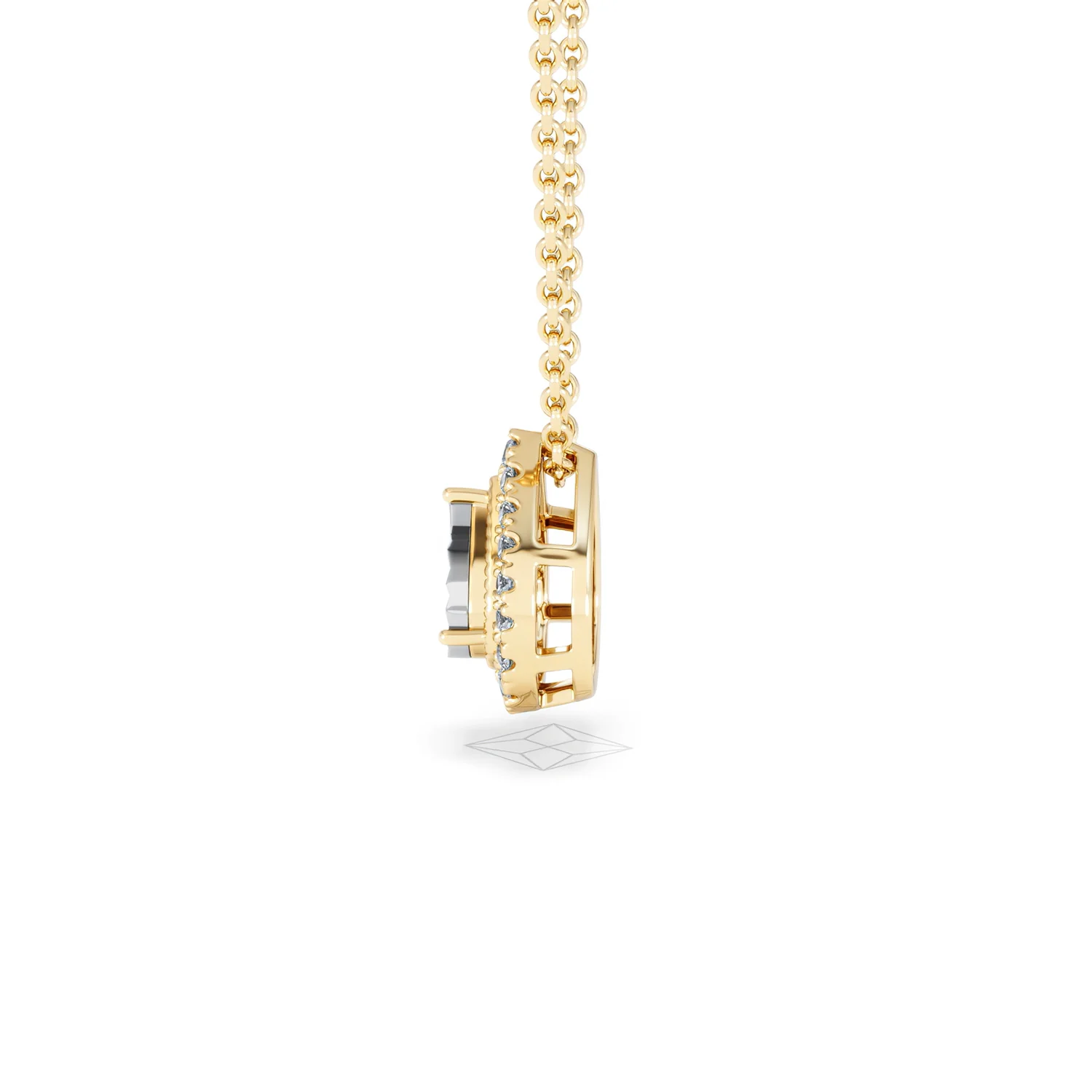 Masami Lab Diamond Pear Halo Necklace 0.10ct Pave Set in 18K Gold Vermeil - Image 68