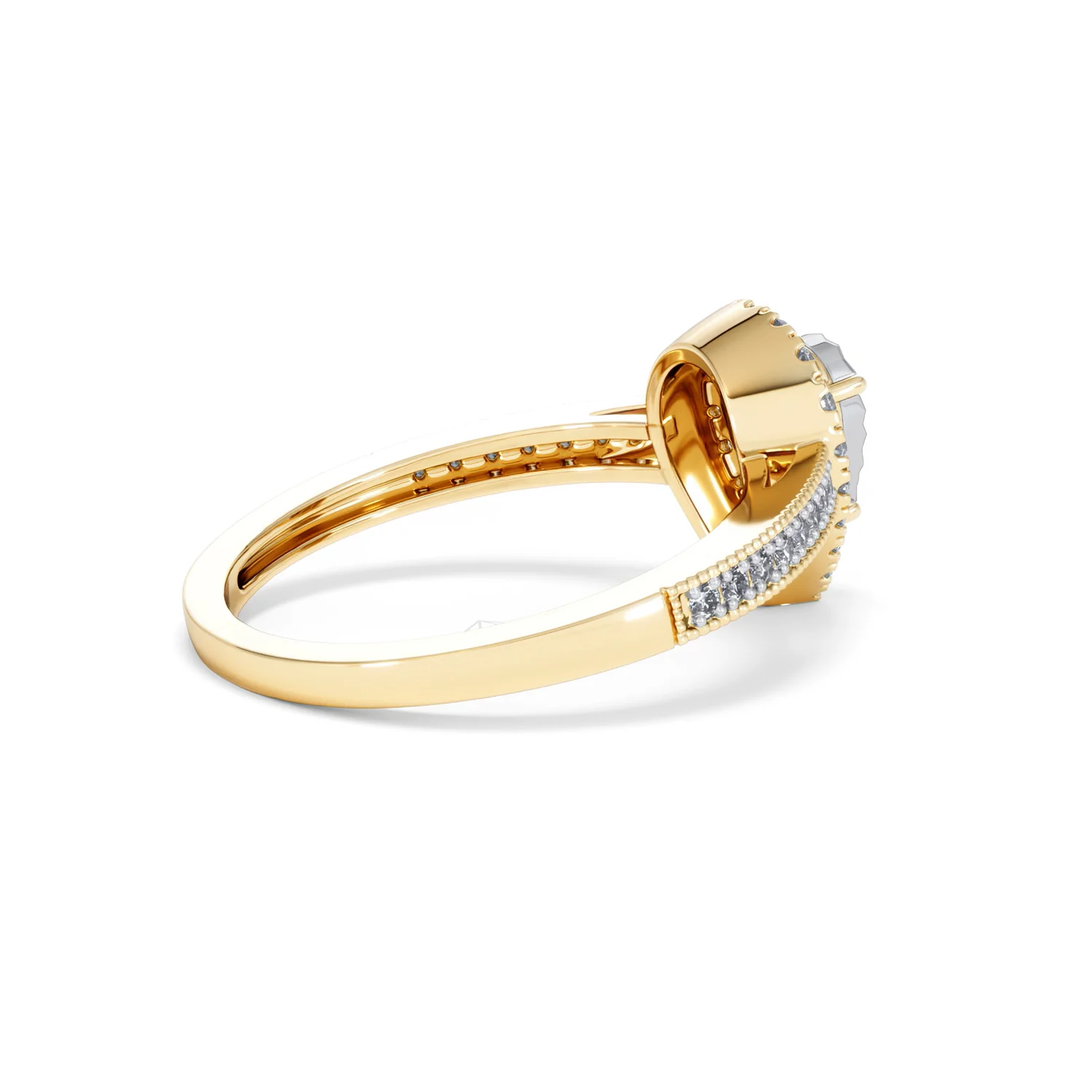 Masami Pear Shaped Pave Lab Diamond Engagement Ring 0.15ct 18K Gold Vermeil - Image 35