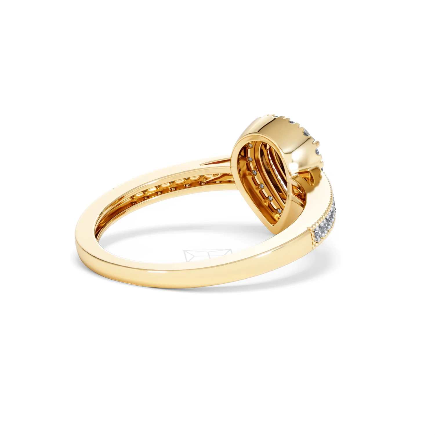 Masami Pear Shaped Pave Lab Diamond Engagement Ring 0.15ct 18K Gold Vermeil - Image 40