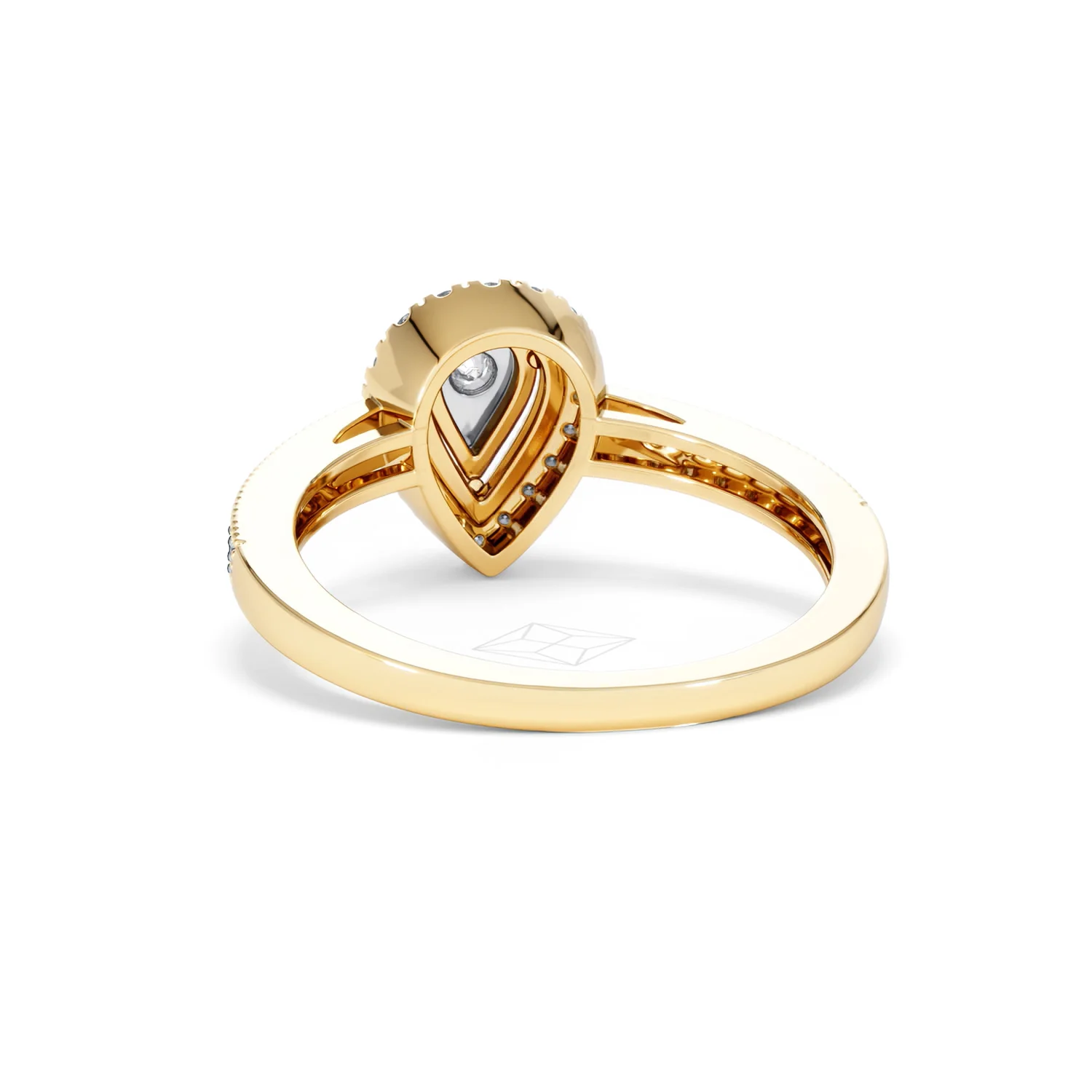 Masami Pear Shaped Pave Lab Diamond Engagement Ring 0.15ct 18K Gold Vermeil - Image 52
