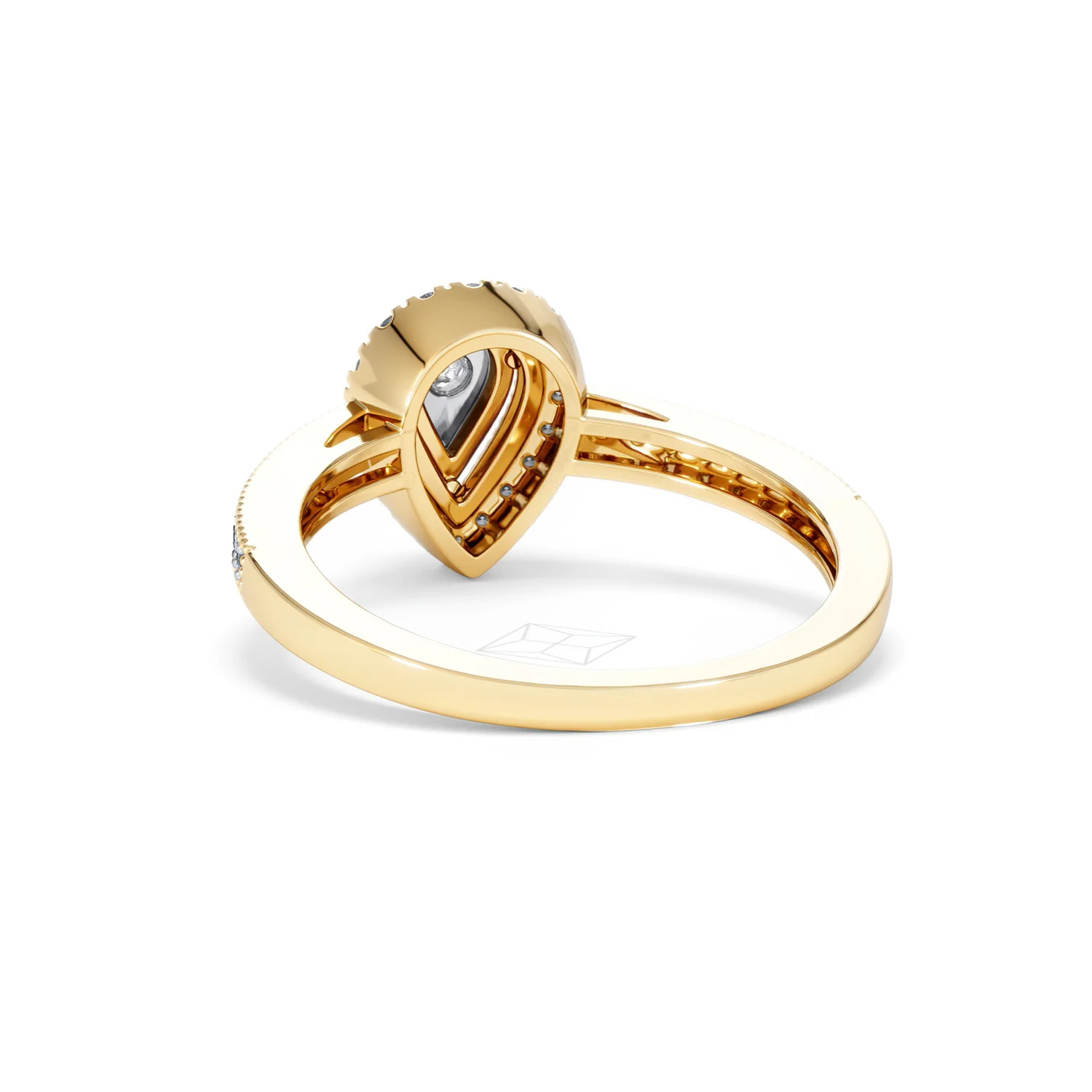 Masami Pear Shaped Pave Lab Diamond Engagement Ring 0.15ct 18K Gold Vermeil - Image 53