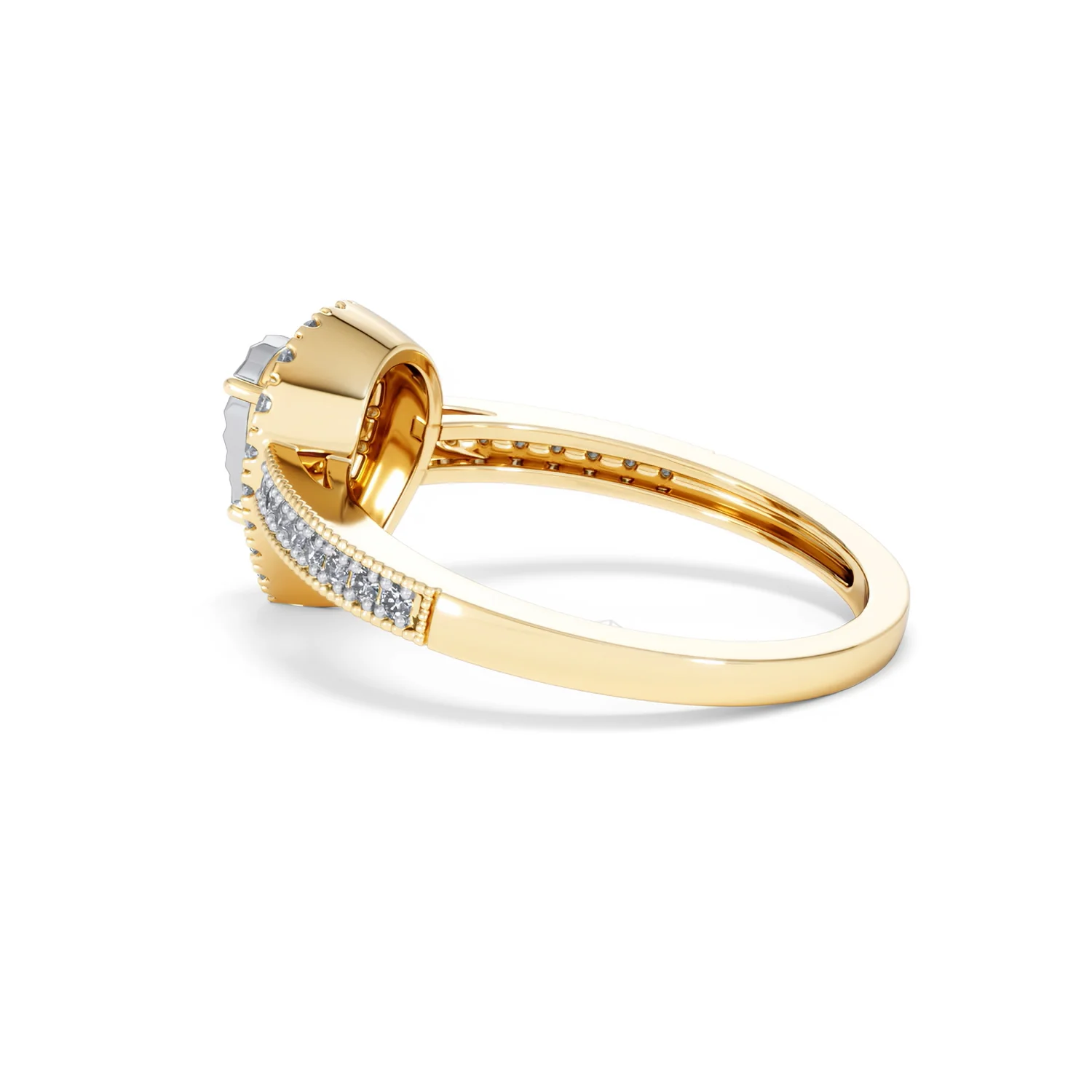 Masami Pear Shaped Pave Lab Diamond Engagement Ring 0.15ct 18K Gold Vermeil - Image 63
