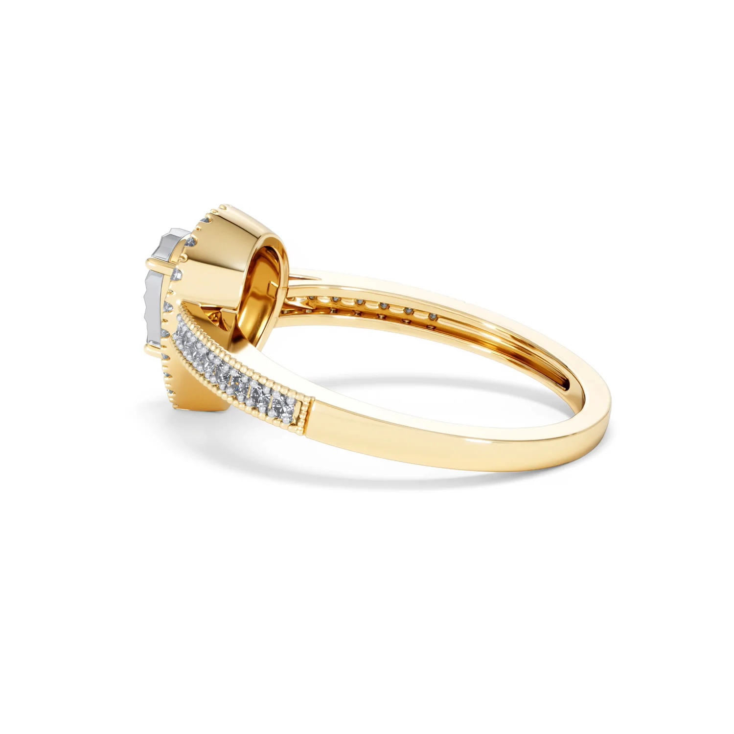 Masami Pear Shaped Pave Lab Diamond Engagement Ring 0.15ct 18K Gold Vermeil - Image 64