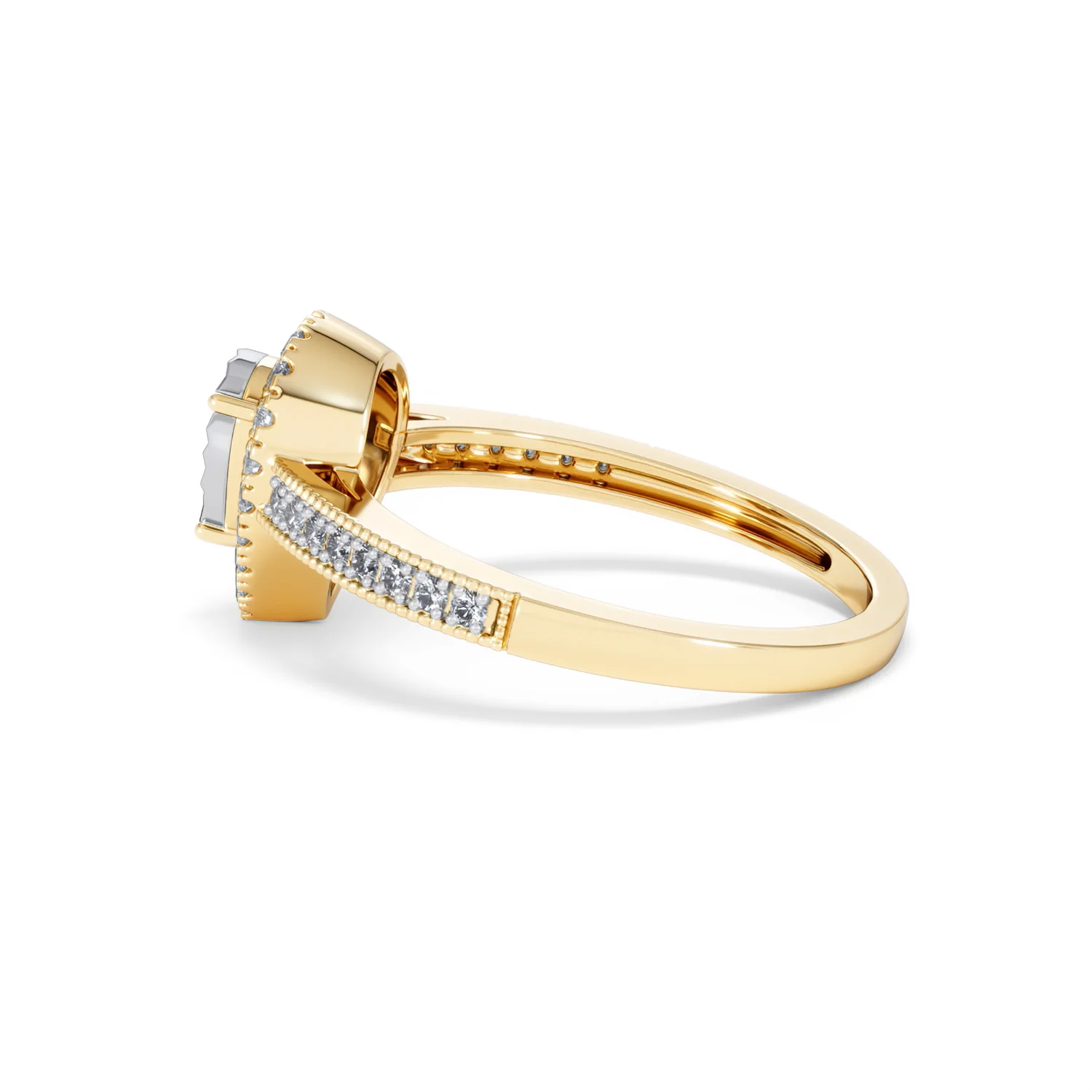 Masami Pear Shaped Pave Lab Diamond Engagement Ring 0.15ct 18K Gold Vermeil - Image 66