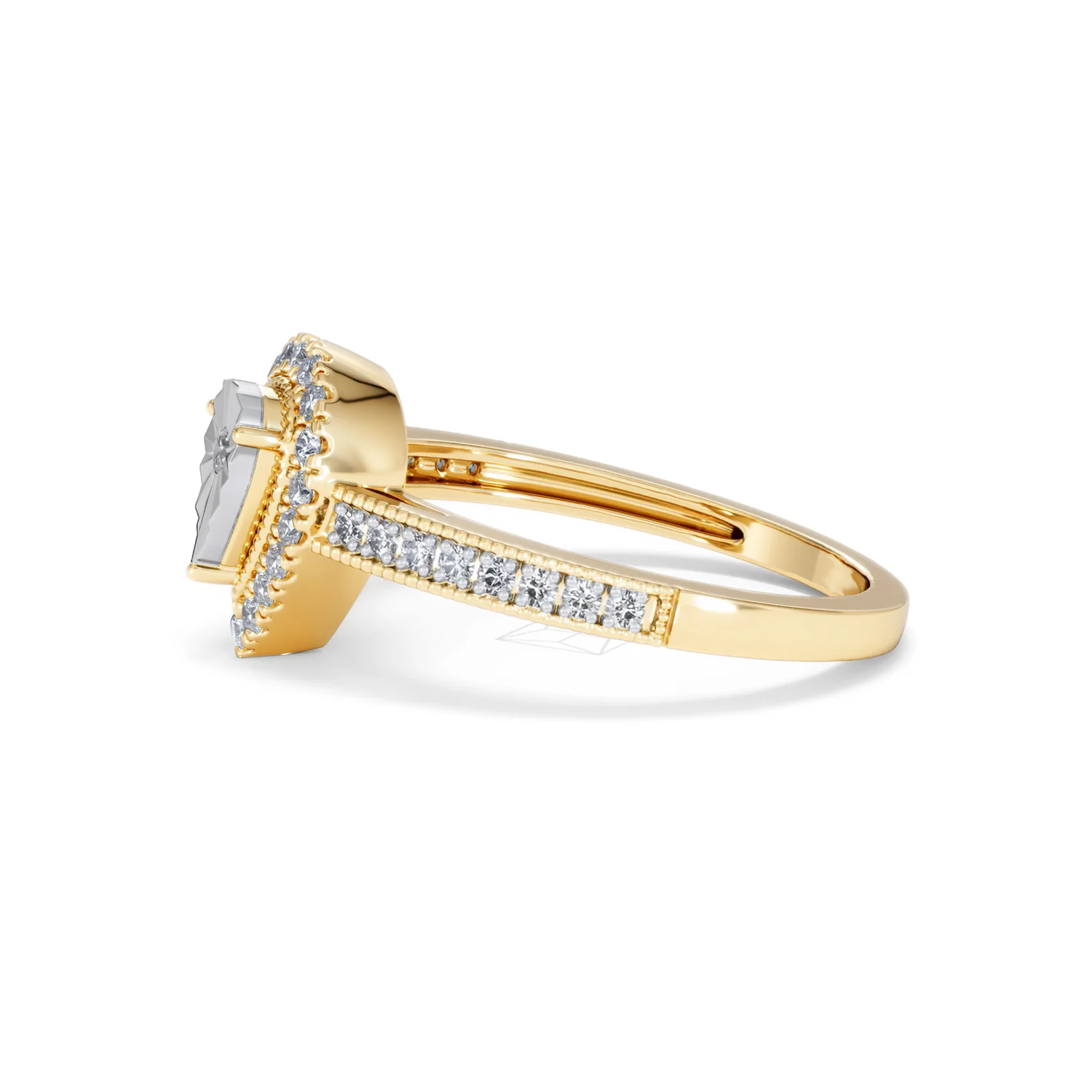 Masami Pear Shaped Pave Lab Diamond Engagement Ring 0.15ct 18K Gold Vermeil - Image 72