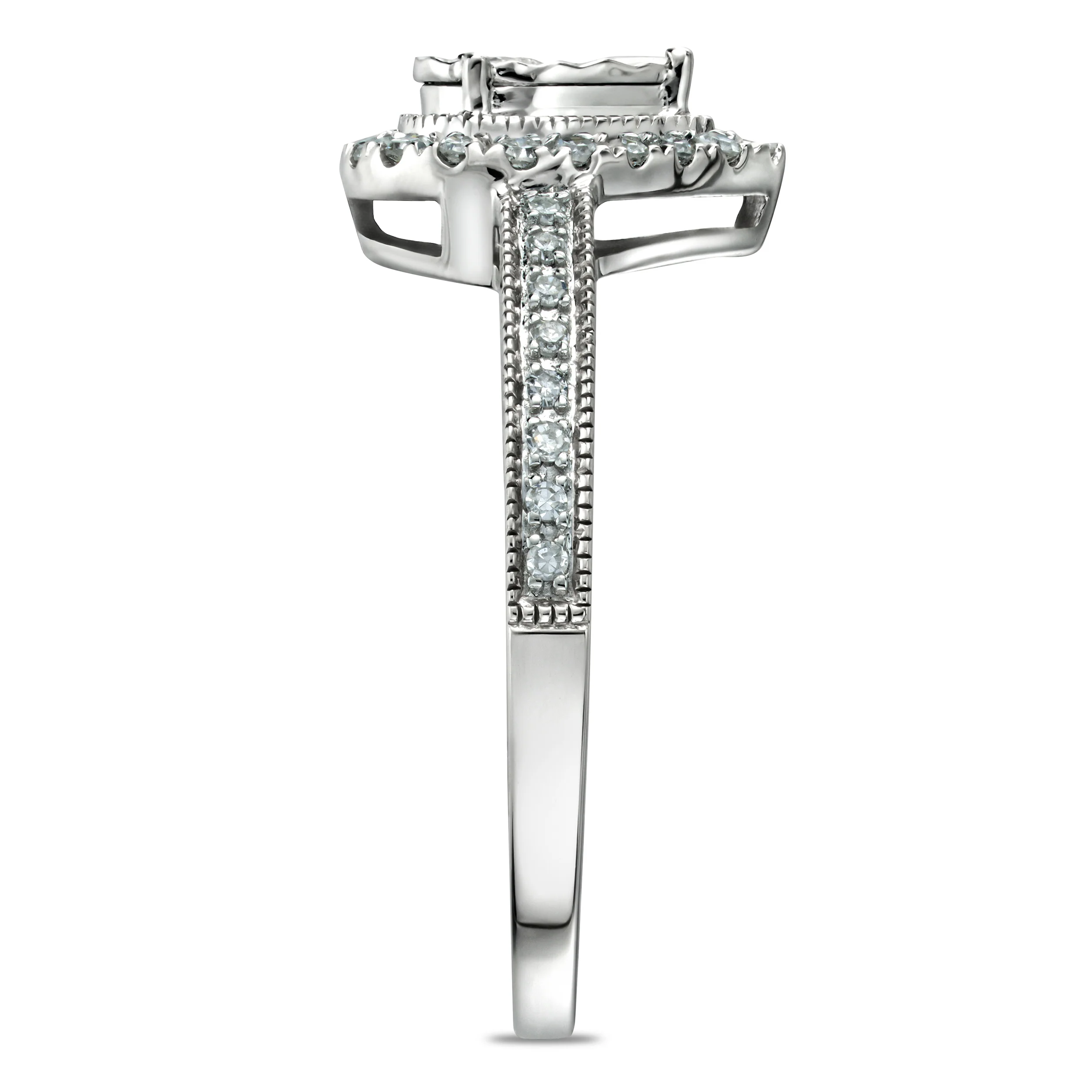 Masami Pear Shaped Pave Lab Diamond Engagement Ring 0.15ct 925 Sterling Silver - Image 5