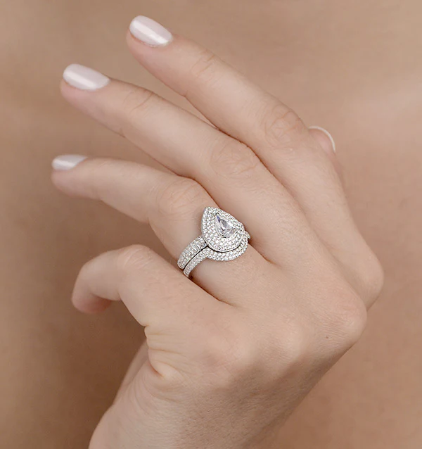 Matching Lab Diamond Engagement - Wedding Ring 1.50ct SI 18K White Gold - Image 2