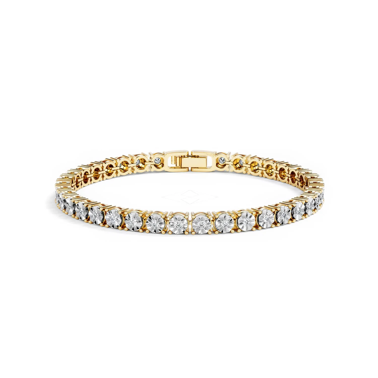 Mens Diamond 1.00ct Tennis Bracelet in 18k Gold Vermeil - Image 10