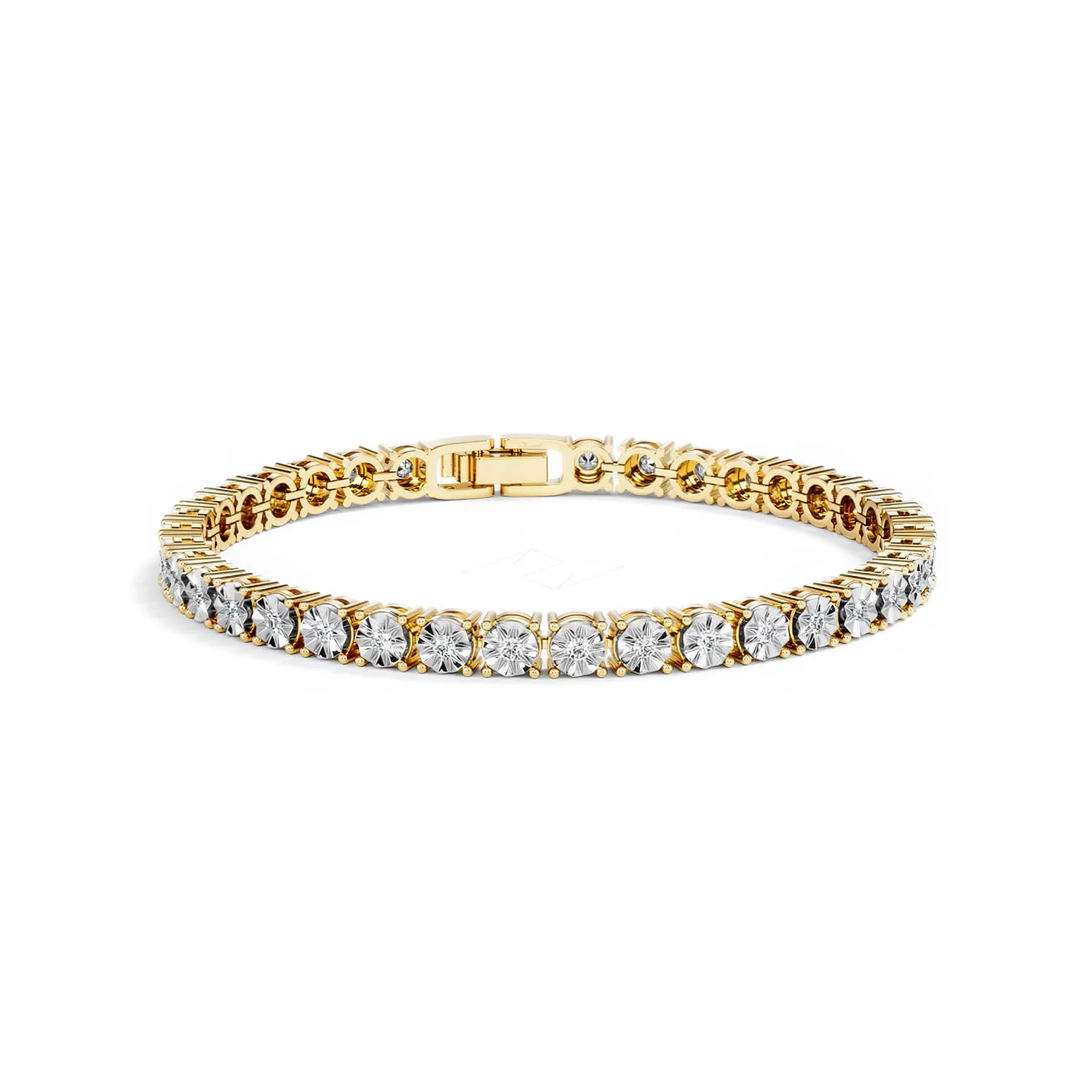 Mens Diamond 1.00ct Tennis Bracelet in 18k Gold Vermeil - Image 12