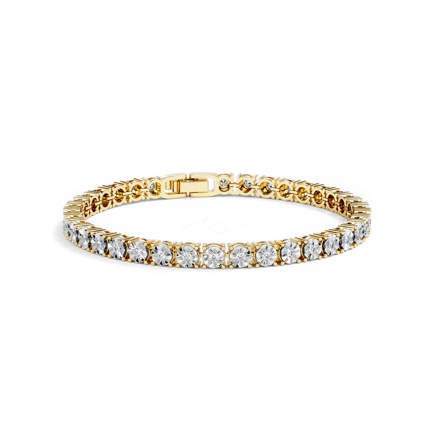 Mens Diamond 1.00ct Tennis Bracelet in 18k Gold Vermeil - Image 13