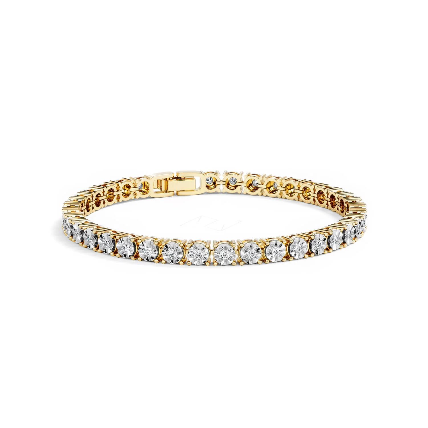 Mens Diamond 1.00ct Tennis Bracelet in 18k Gold Vermeil - Image 14