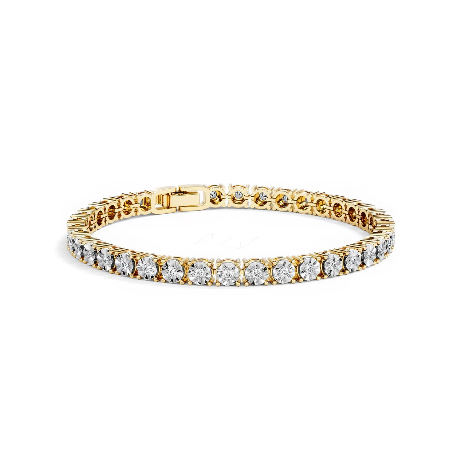 Mens Diamond 1.00ct Tennis Bracelet in 18k Gold Vermeil - Image 15