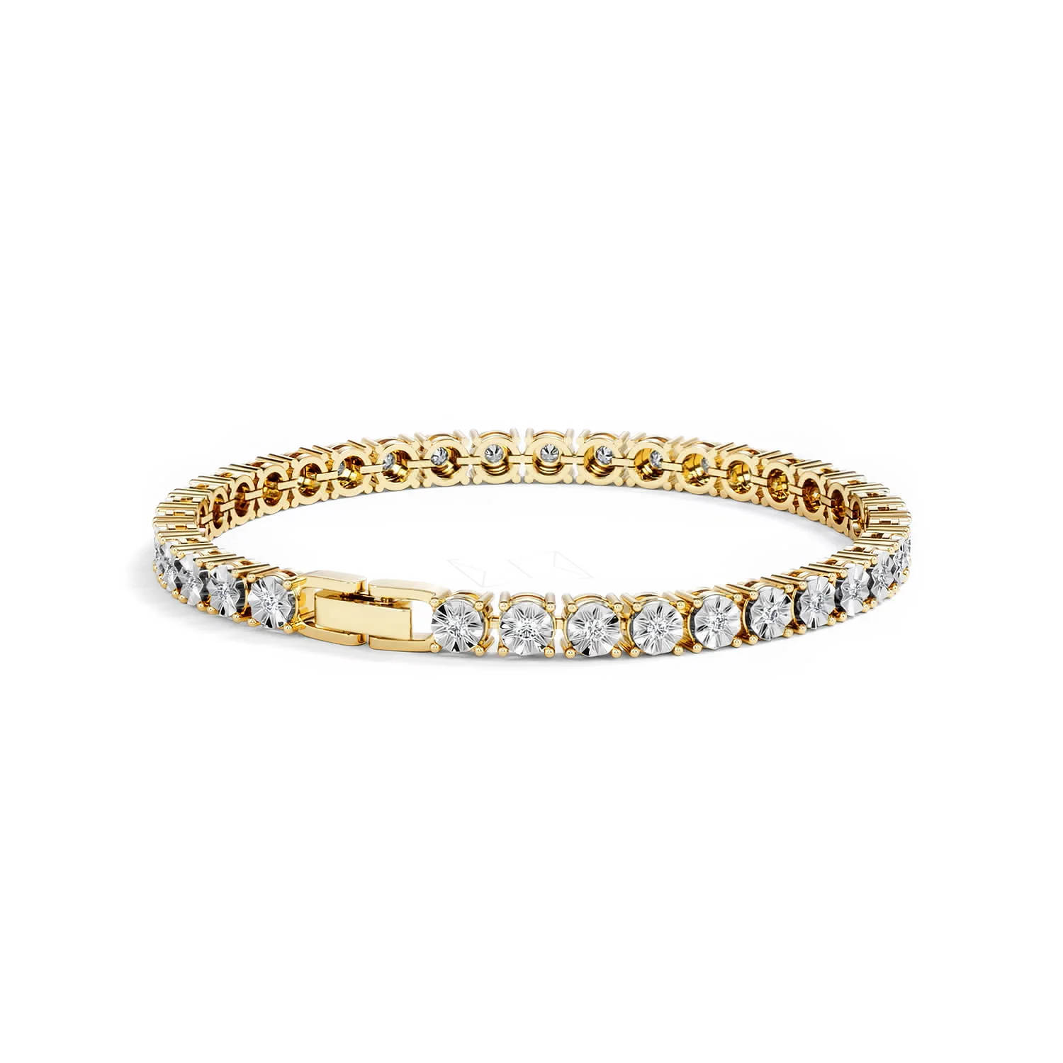Mens Diamond 1.00ct Tennis Bracelet in 18k Gold Vermeil - Image 44