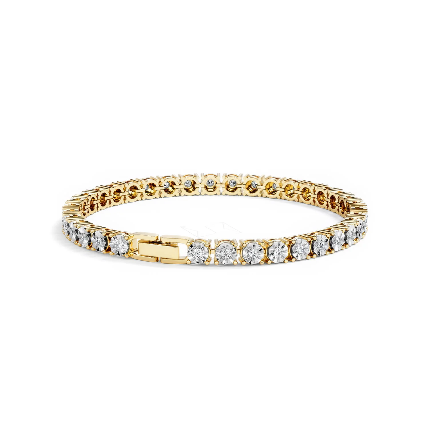 Mens Diamond 1.00ct Tennis Bracelet in 18k Gold Vermeil - Image 45