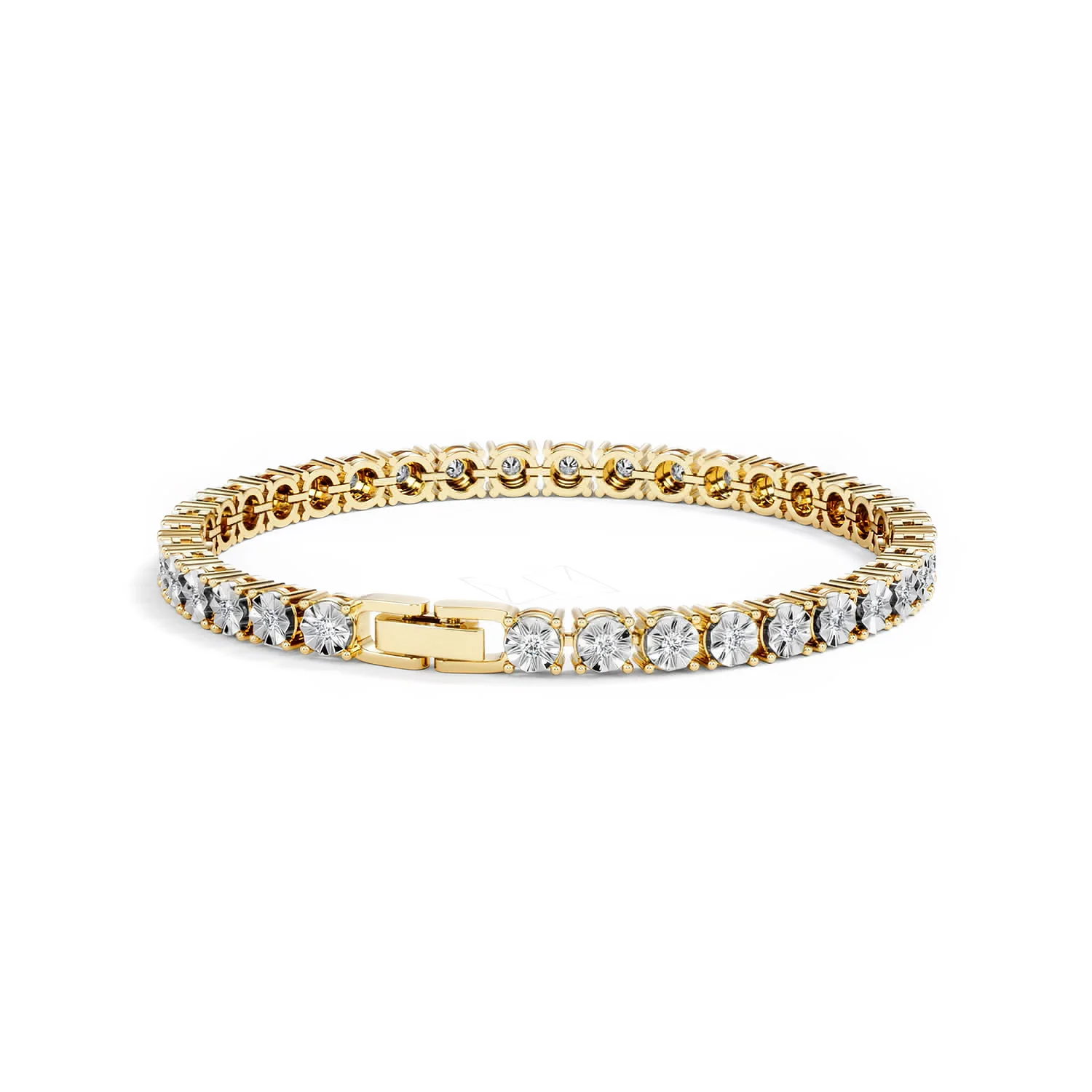 Mens Diamond 1.00ct Tennis Bracelet in 18k Gold Vermeil - Image 46