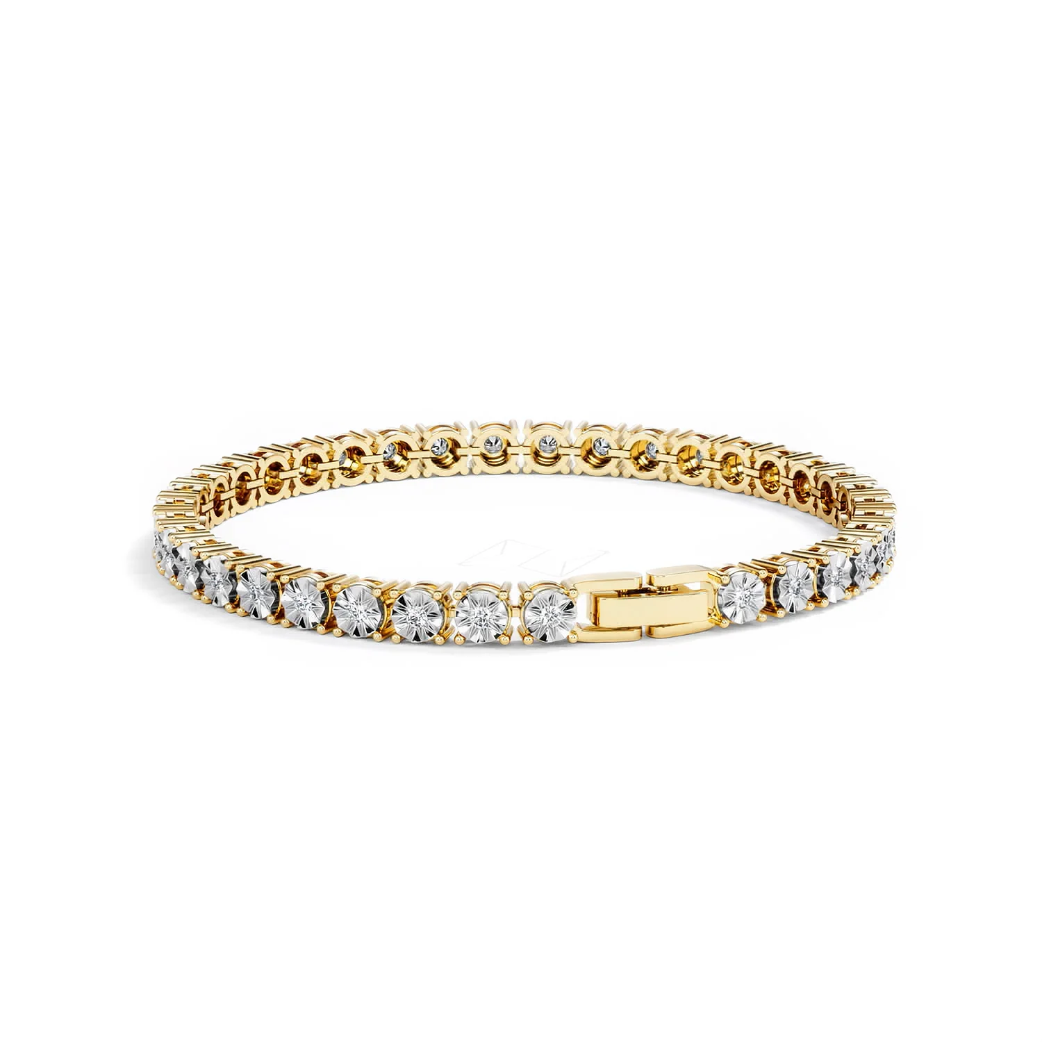 Mens Diamond 1.00ct Tennis Bracelet in 18k Gold Vermeil - Image 54