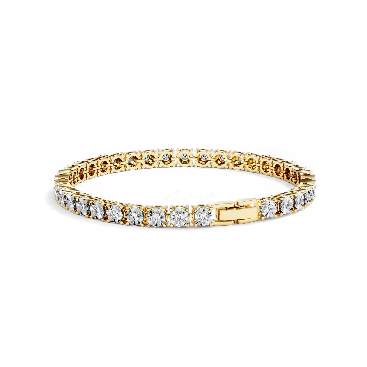 Mens Diamond 1.00ct Tennis Bracelet in 18k Gold Vermeil - Image 55