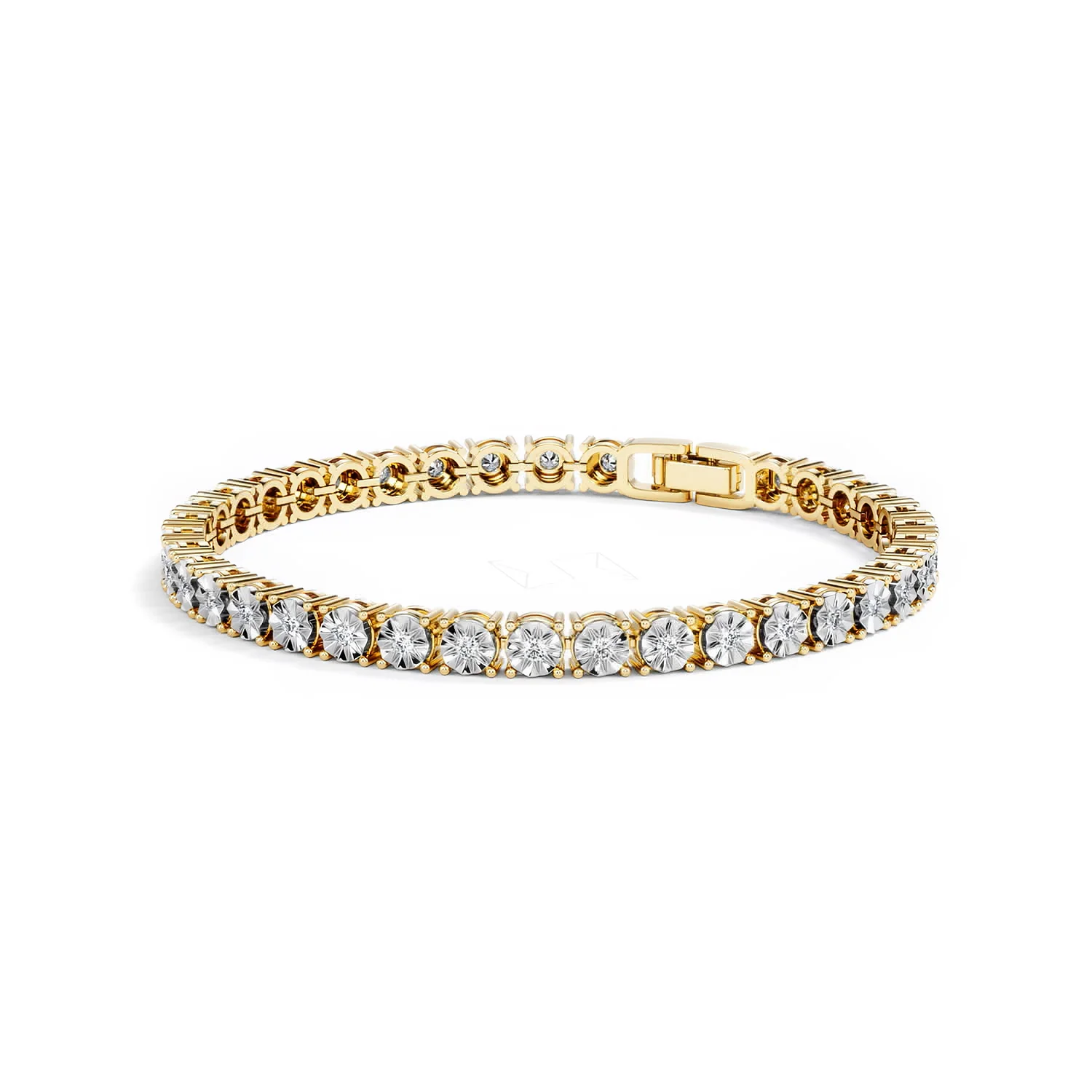 Mens Diamond 1.00ct Tennis Bracelet in 18k Gold Vermeil - Image 84