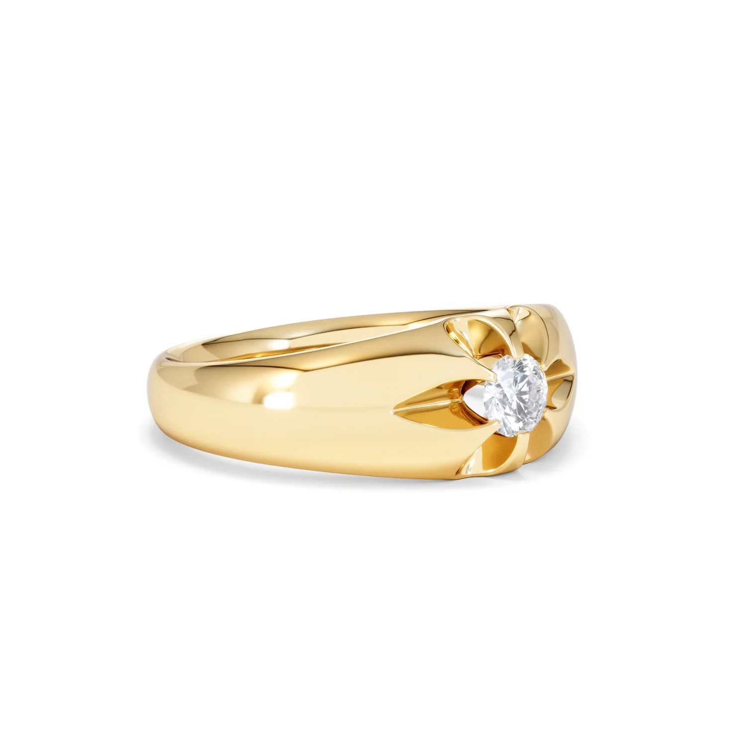 Men's Lab Diamond Signet Ring 0.25ct Round Cut in 18K Gold Vermeil - Image 18